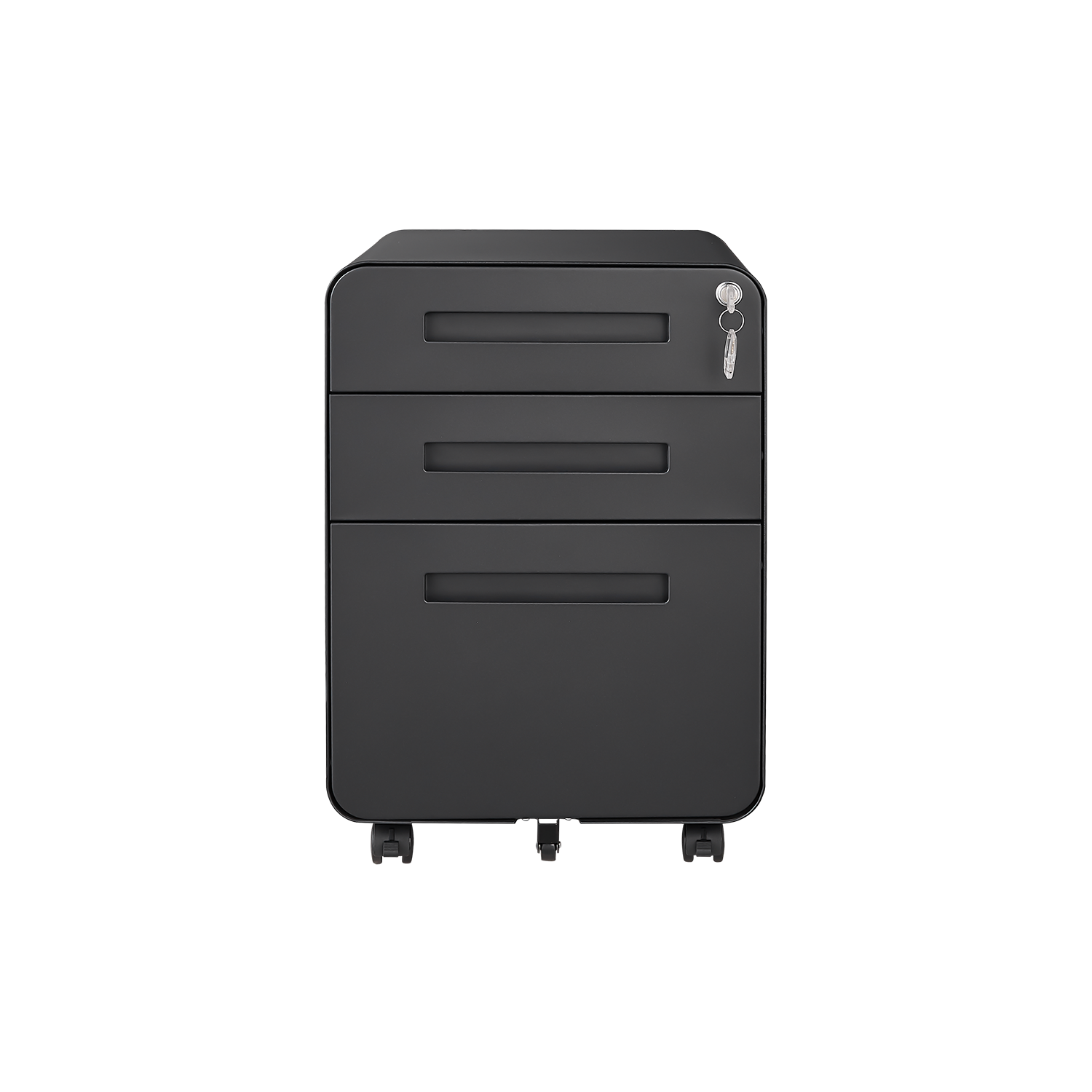 Mondawe Black 3-Drawer 15.75-in File Cabinet