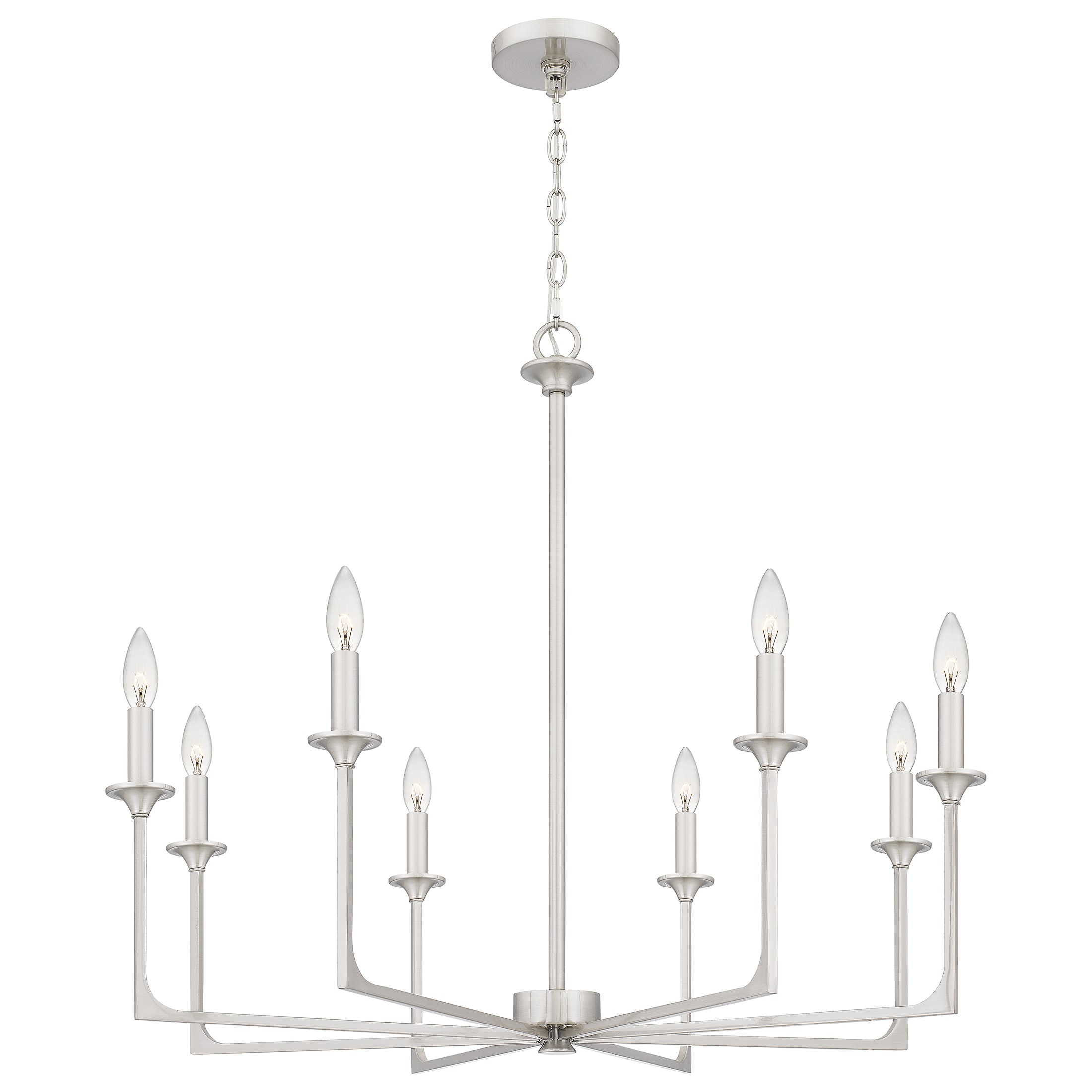 Quoizel Prescott 8-Light Brushed Nickel Transitional Damp Rated ...