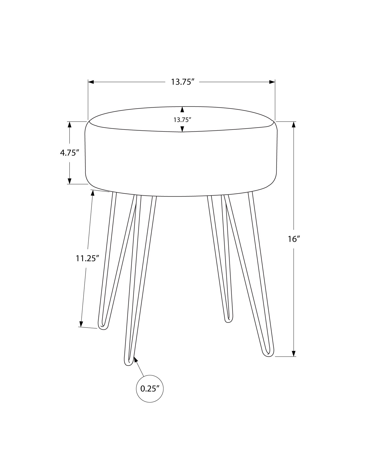 Monarch Specialties I 9003 Indoor-Ottomans - View #5