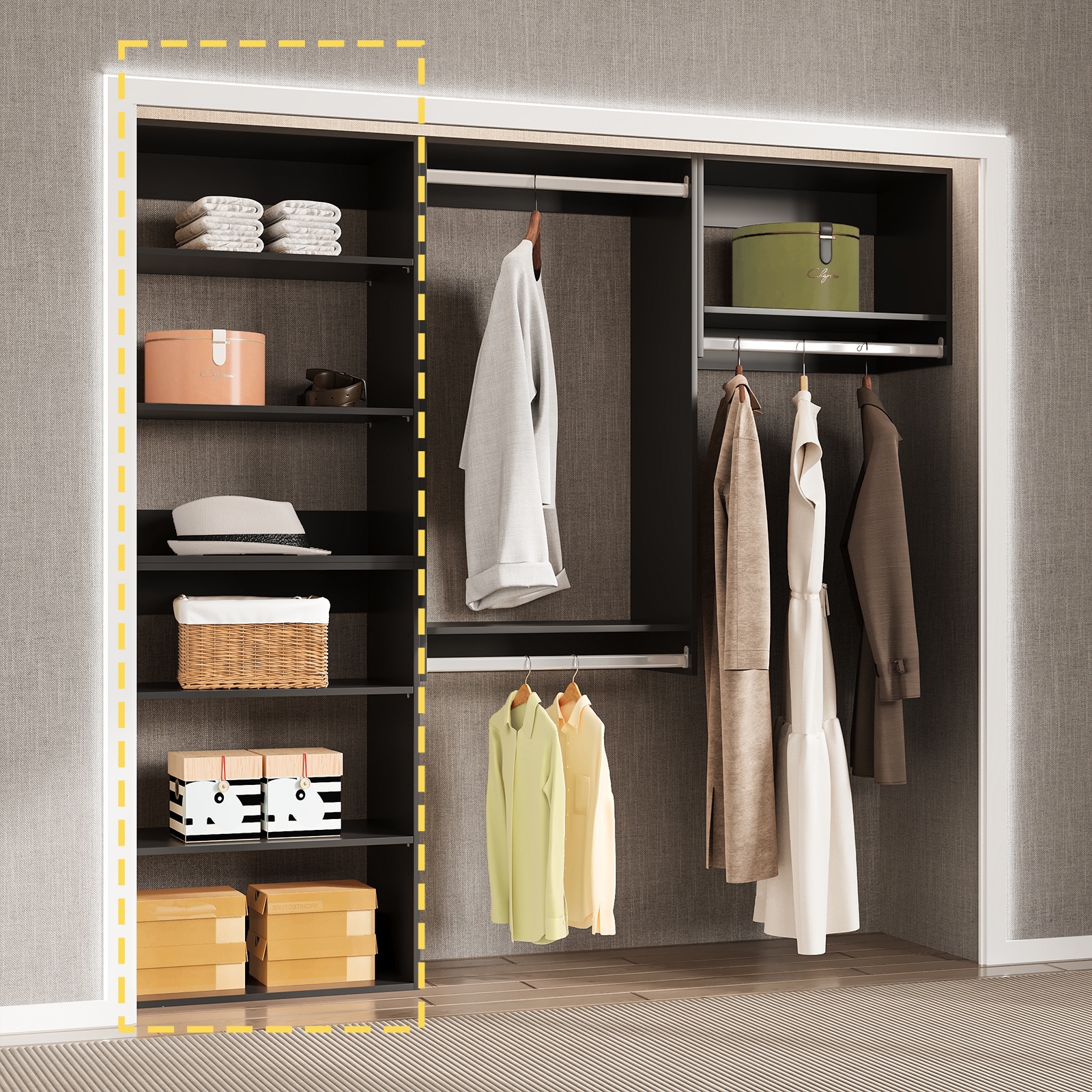 LOVMOR SF-Y-YMG04-26-B Wood-Closet-Shelves - View #5