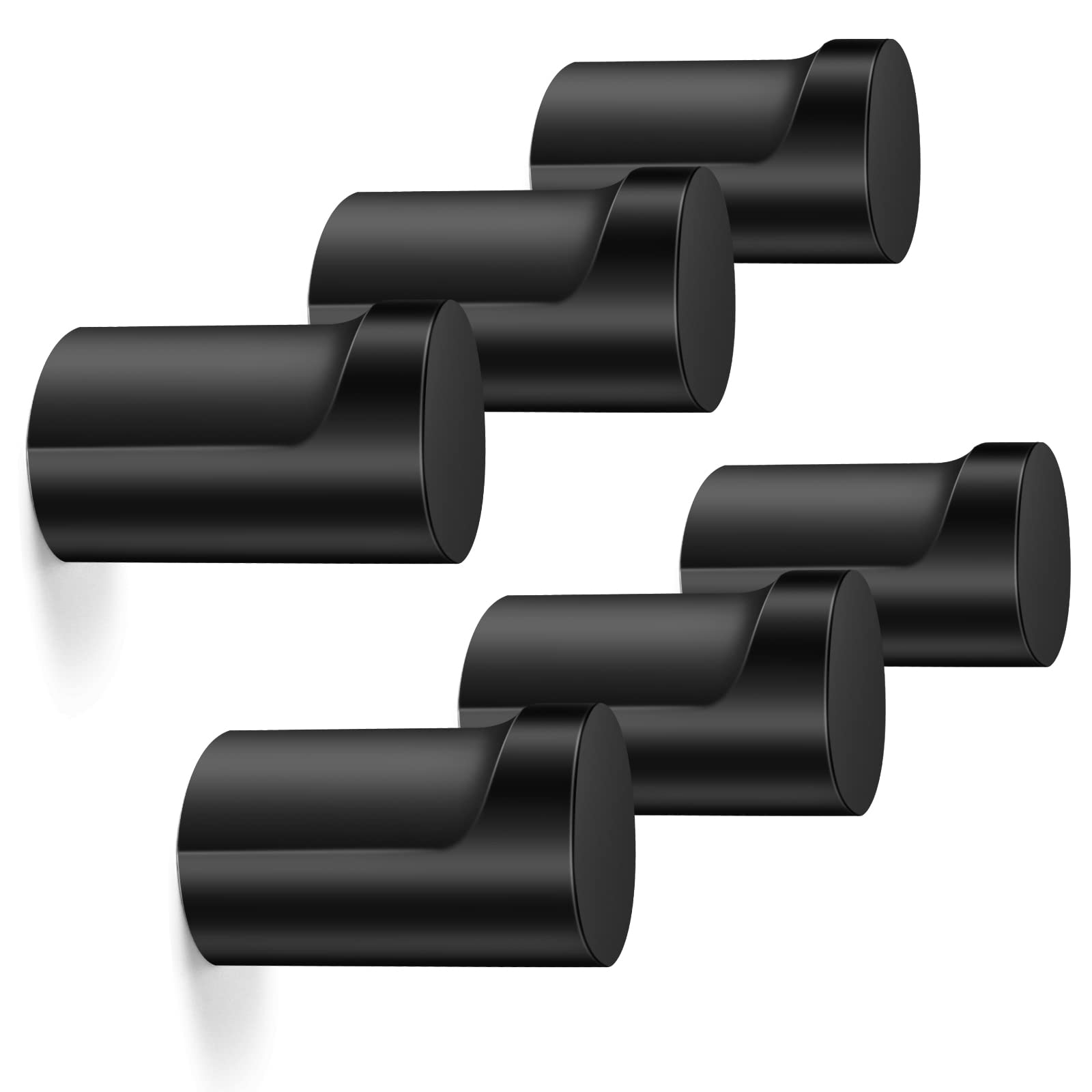 Adrinfly  Wood Wall Hooks 6 Pack Black Heavy Duty Wall Mounted Hangers for Coats Backpack Towels Caps durable home and garden accessory designed