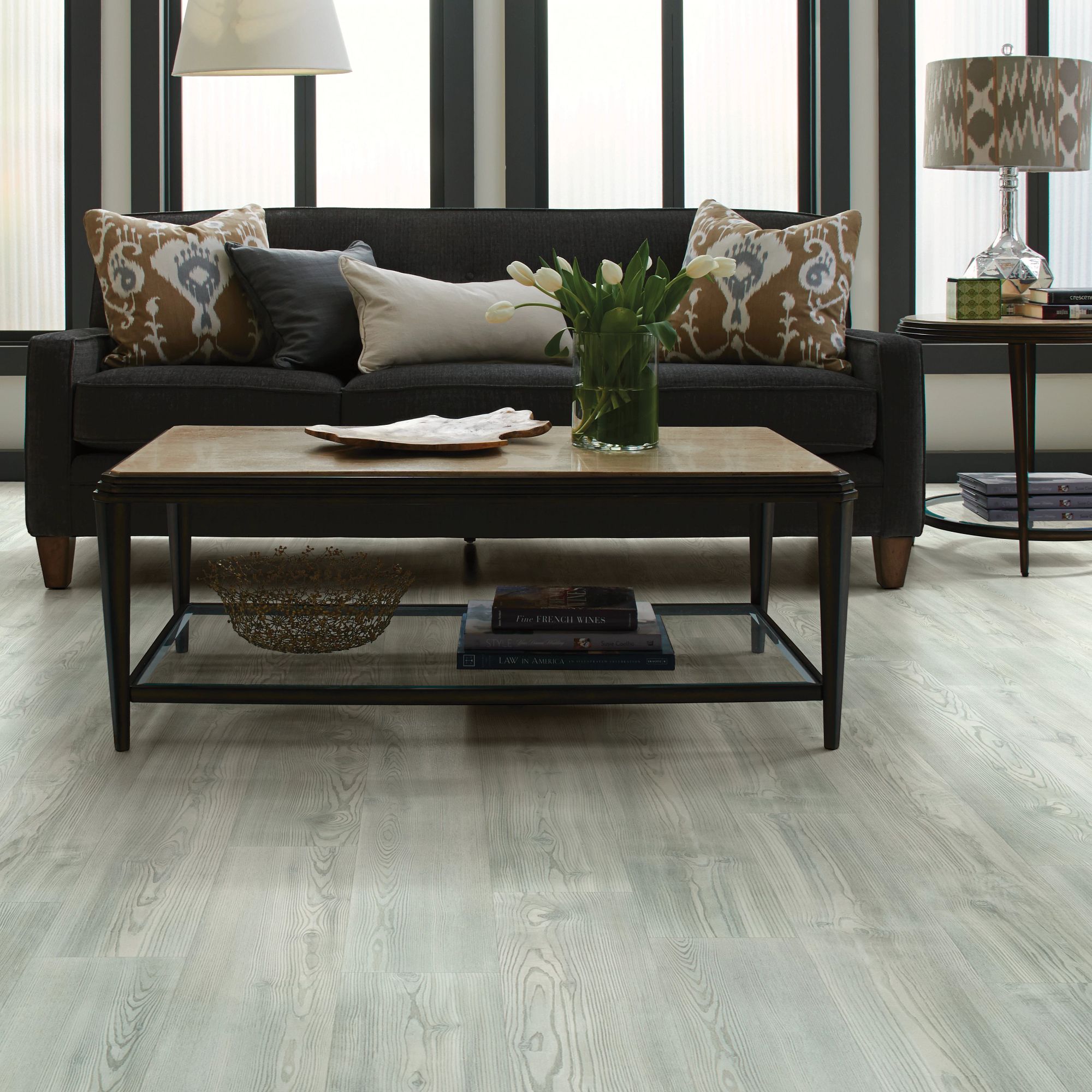 STAINMASTER Barnes Oak 12-mil x 7-3/32-in W x 47-in L Interlocking Luxury Vinyl Plank Flooring (17.33-sq ft/ Carton) in Gray | LSM02-920