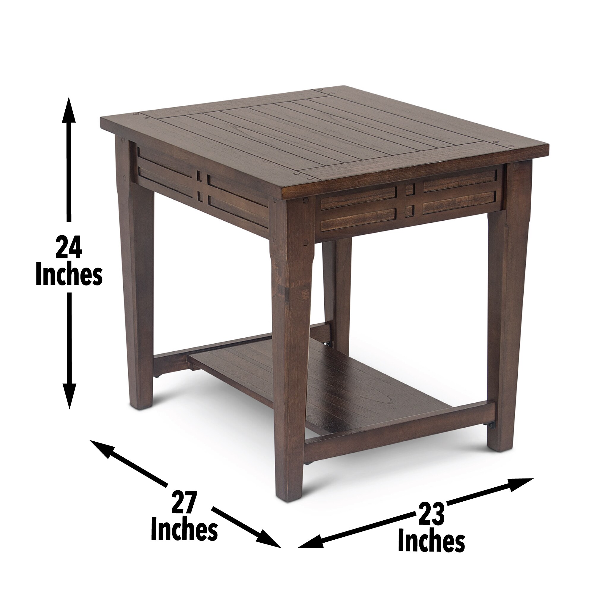 Crestline Transitional Brown Wood End Table with Storage
