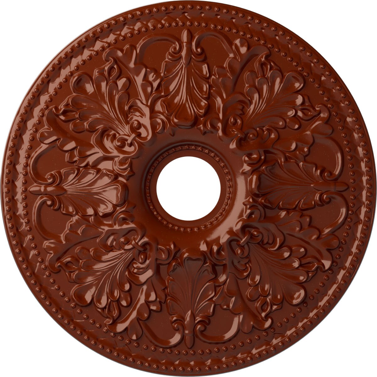 Ekena Millwork CM23ASFIF Ashley 23.875-in W x 23.875-in L Painted Firebrick Polyurethane Whole Ceiling Medallion