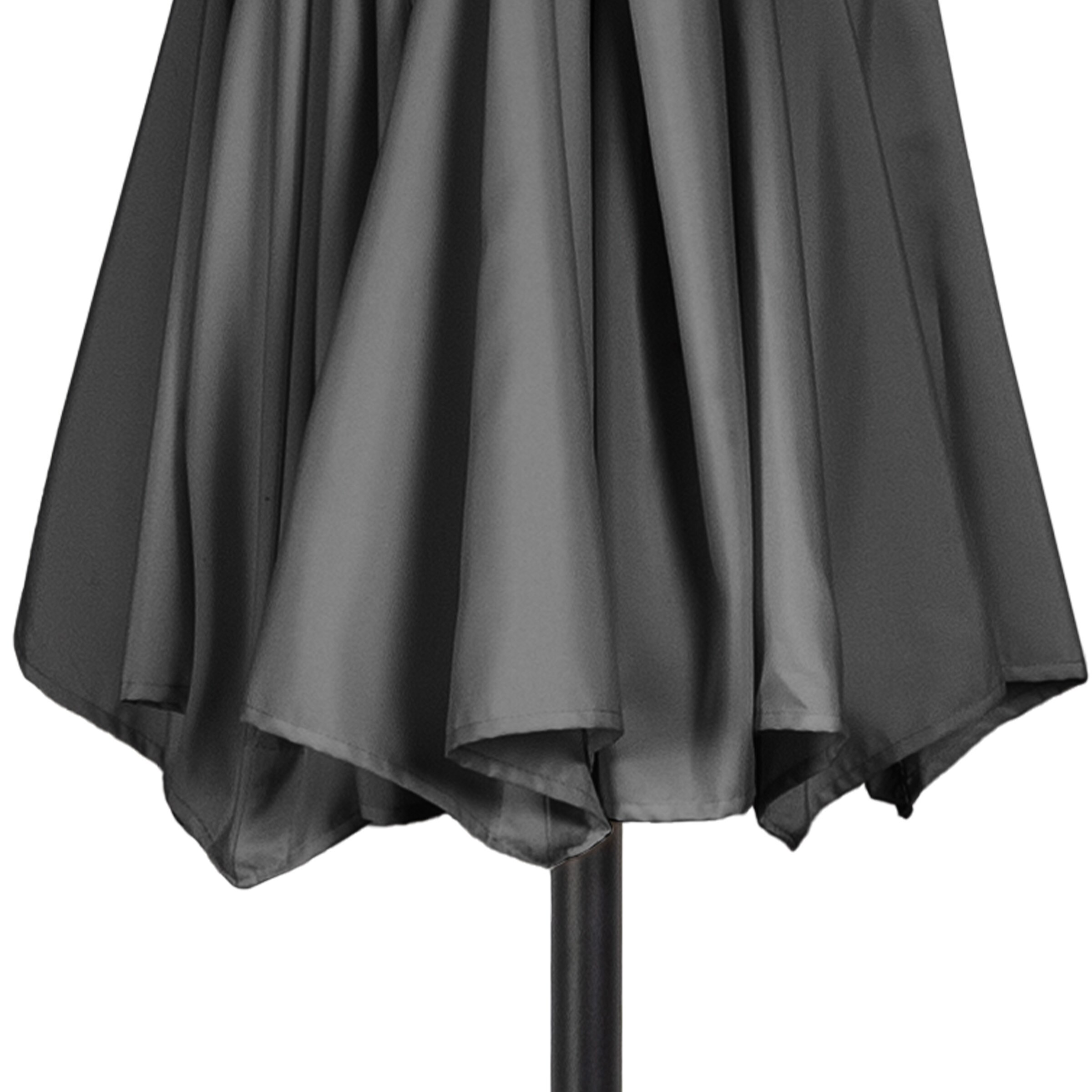 Gray 10-Foot Steel Patio Umbrella with Solar LED Lights
