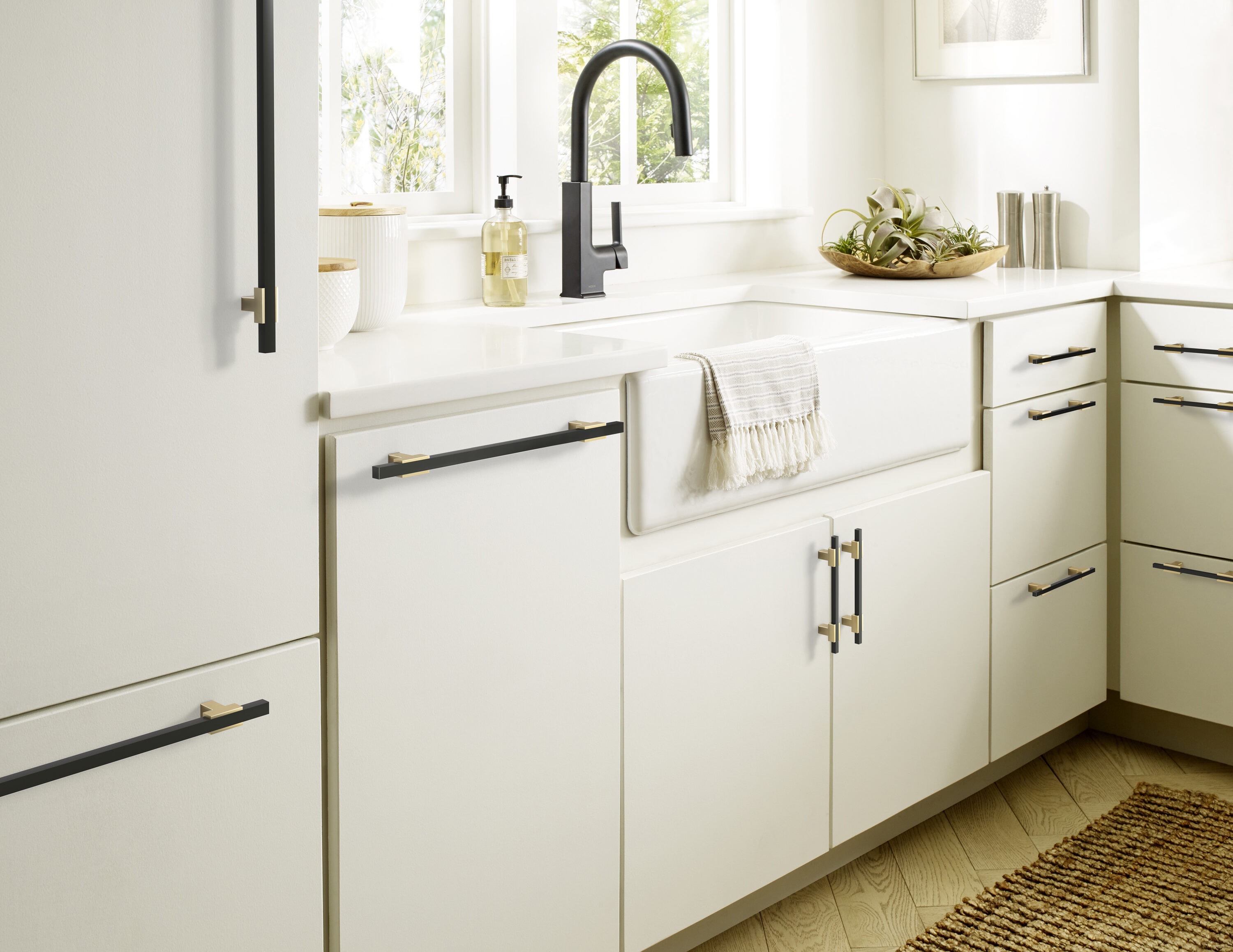 Amerock 3-3/4" Golden Champagne Matte Black Cabinet Pull