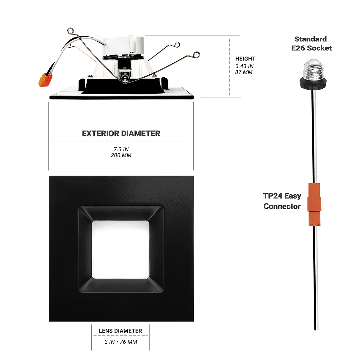 NUWATT SQ-C6-14W-5CCT-BLK-4 Led-Retrofit-Downlight - View #9