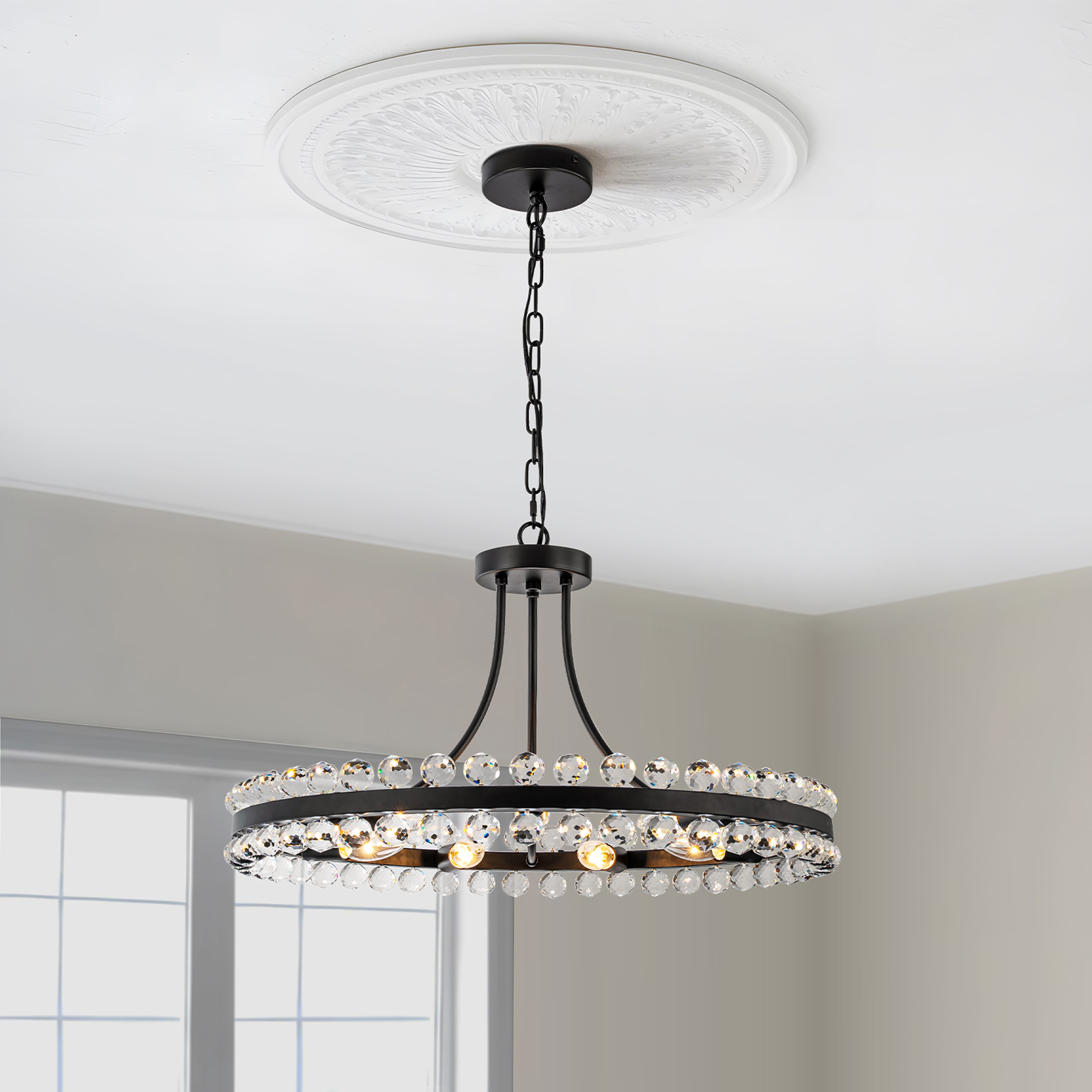 GoYeel ZP099BL09 9 -Light Matte Black Modern/contemporary Bare bulb For Use in Bedrooms, Dining Rooms, Foyers, Kitchens, Living Rooms Chandelier
