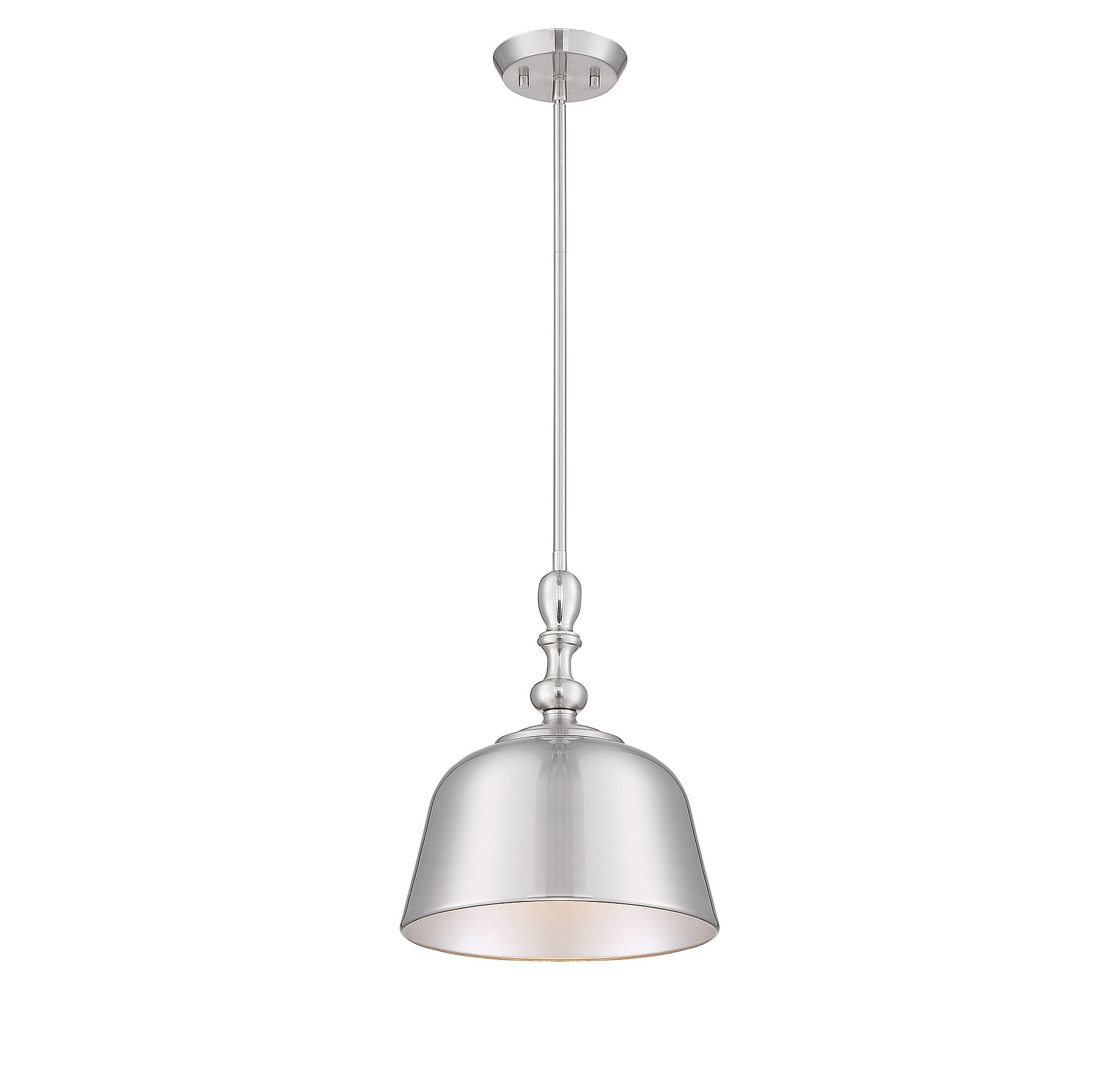 Savoy House Essentials 7-3751-1-SN Berg 1 -Light Satin Nickel Transitional Dome Medium Hanging Pendant light