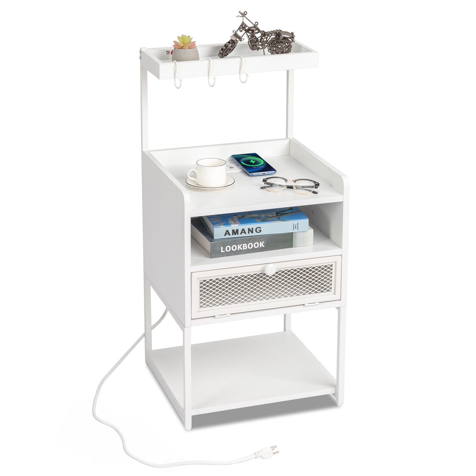 Outopee LO1G52003982 White Nightstand