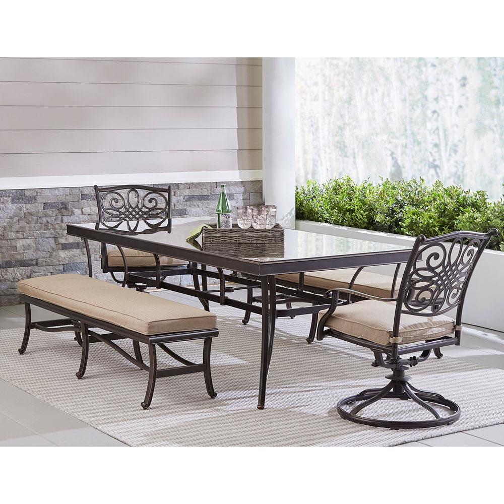 Hanover TRADDN5PCSW2GBN-TAN Patio-Dining-Sets - View #14