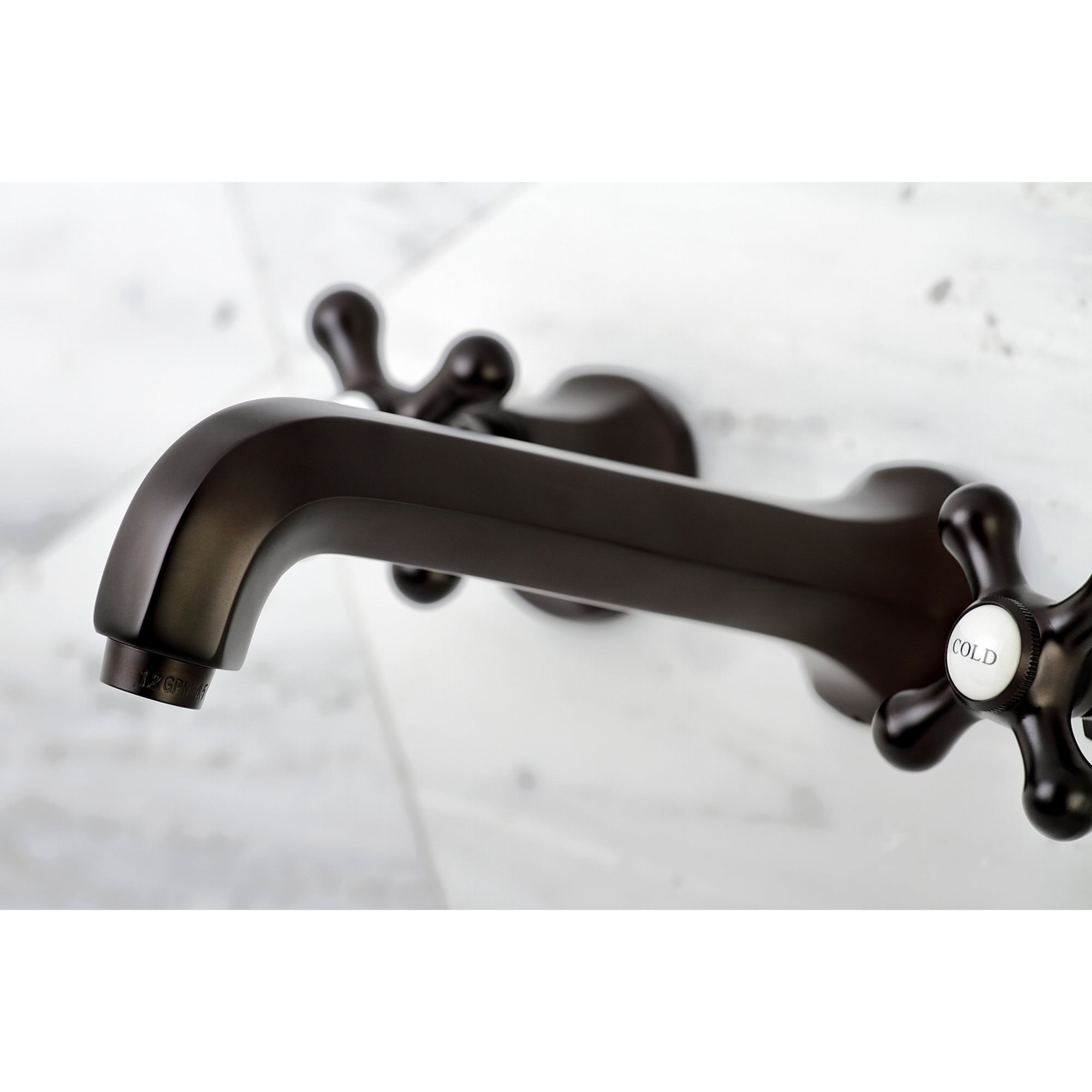 Kingston Brass WLKS4125AX Metropolitan Oil-rubbed bronze Wall-mount 2-handle Mid-arc Residential Handle Bathroom Sink Faucet