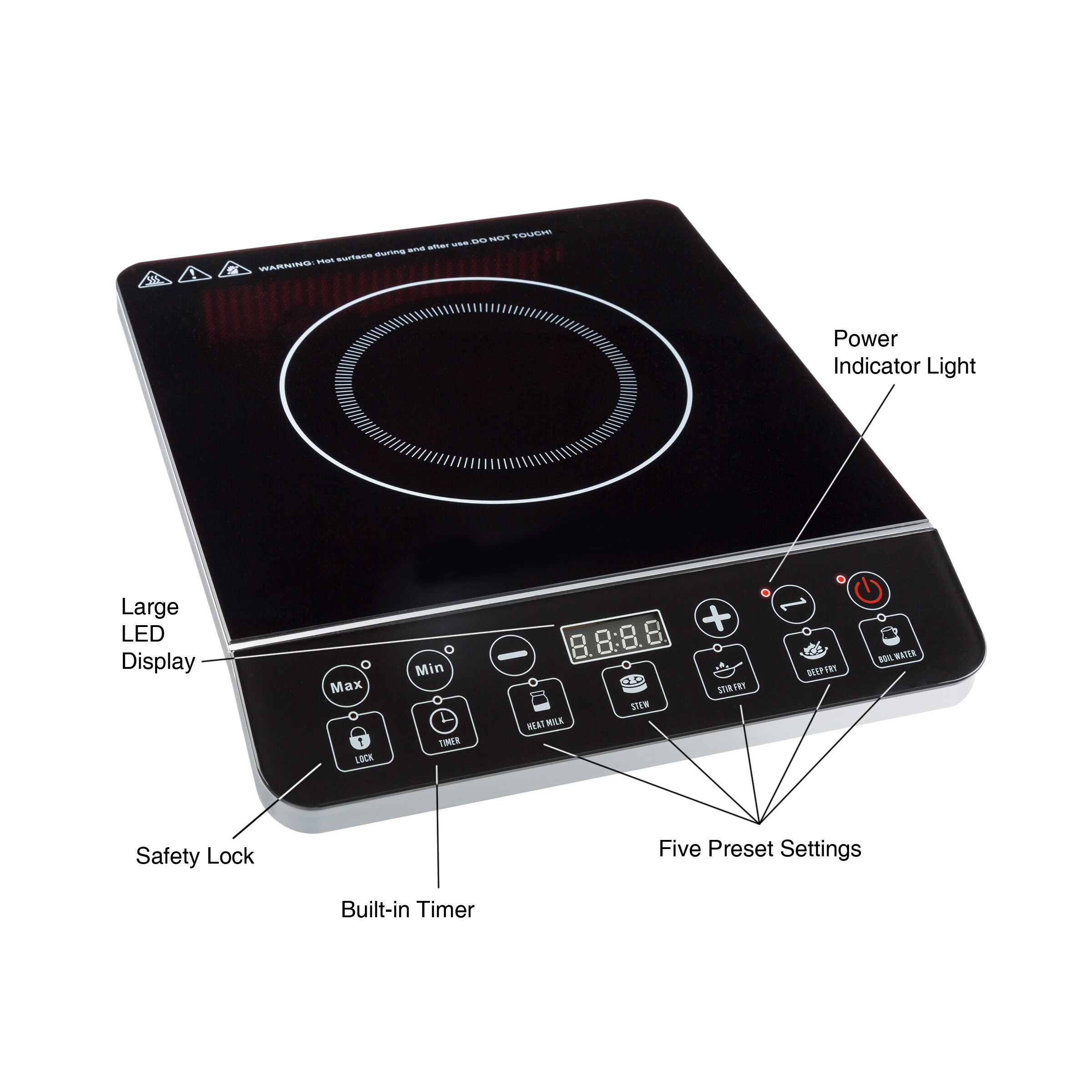 Upgraded to 1800W Single Burner,Electric Cooktop,Hot Plate for Cooking, Electric