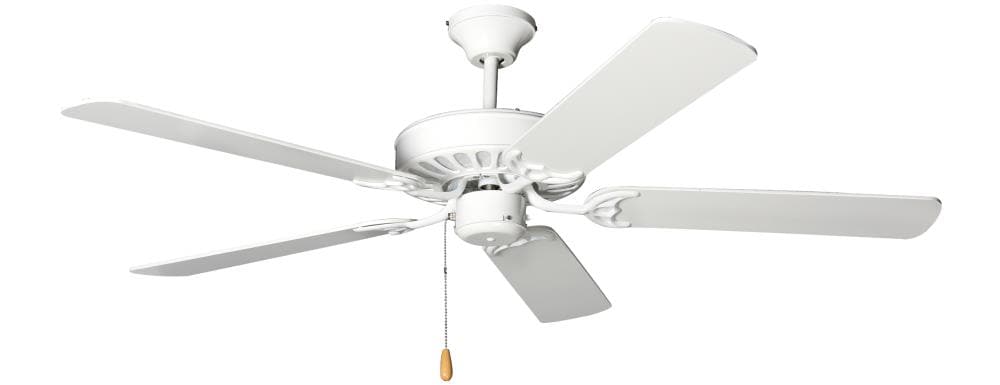 TroposAir 88800 ProSeries Indoor 52-in Downrod or Flush Mount Pure White with Pure white, bleached oak Blades Ceiling Fan Light Kit Compatible ( 5 -Blade )
