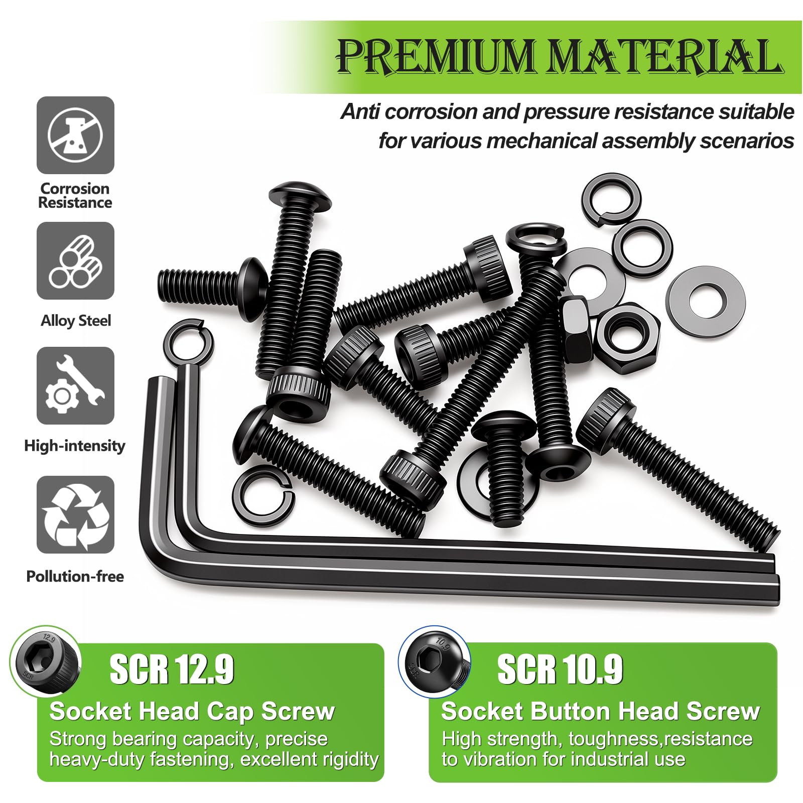KHKFY Metric Screw Assortment Kit M2 M3 M4 M5 Hex Socket Button and Cap ...