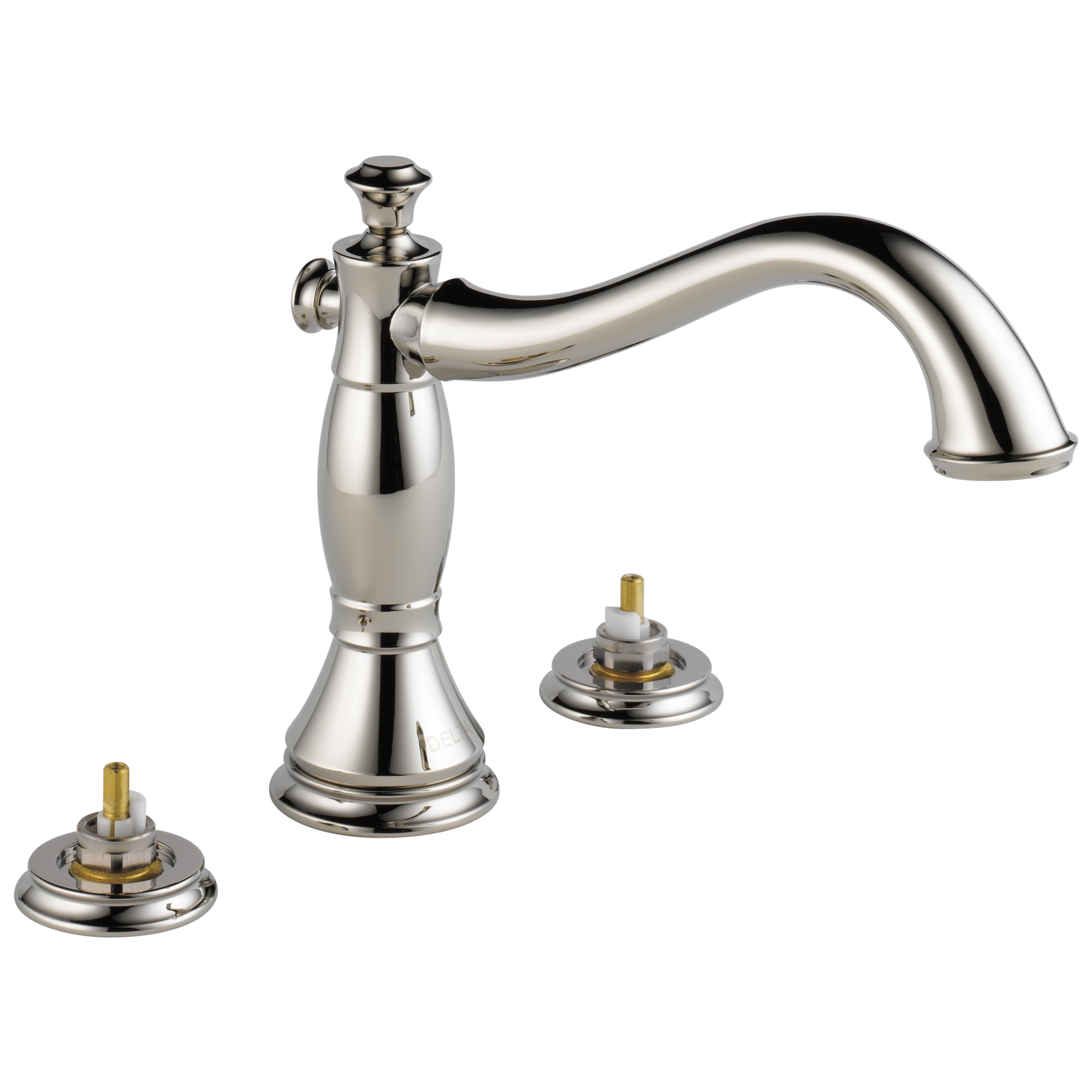 Delta T2797-PNLHP Cassidy Polished Nickel 2-handle Deck-mount Roman High-arc Bathtub Faucet