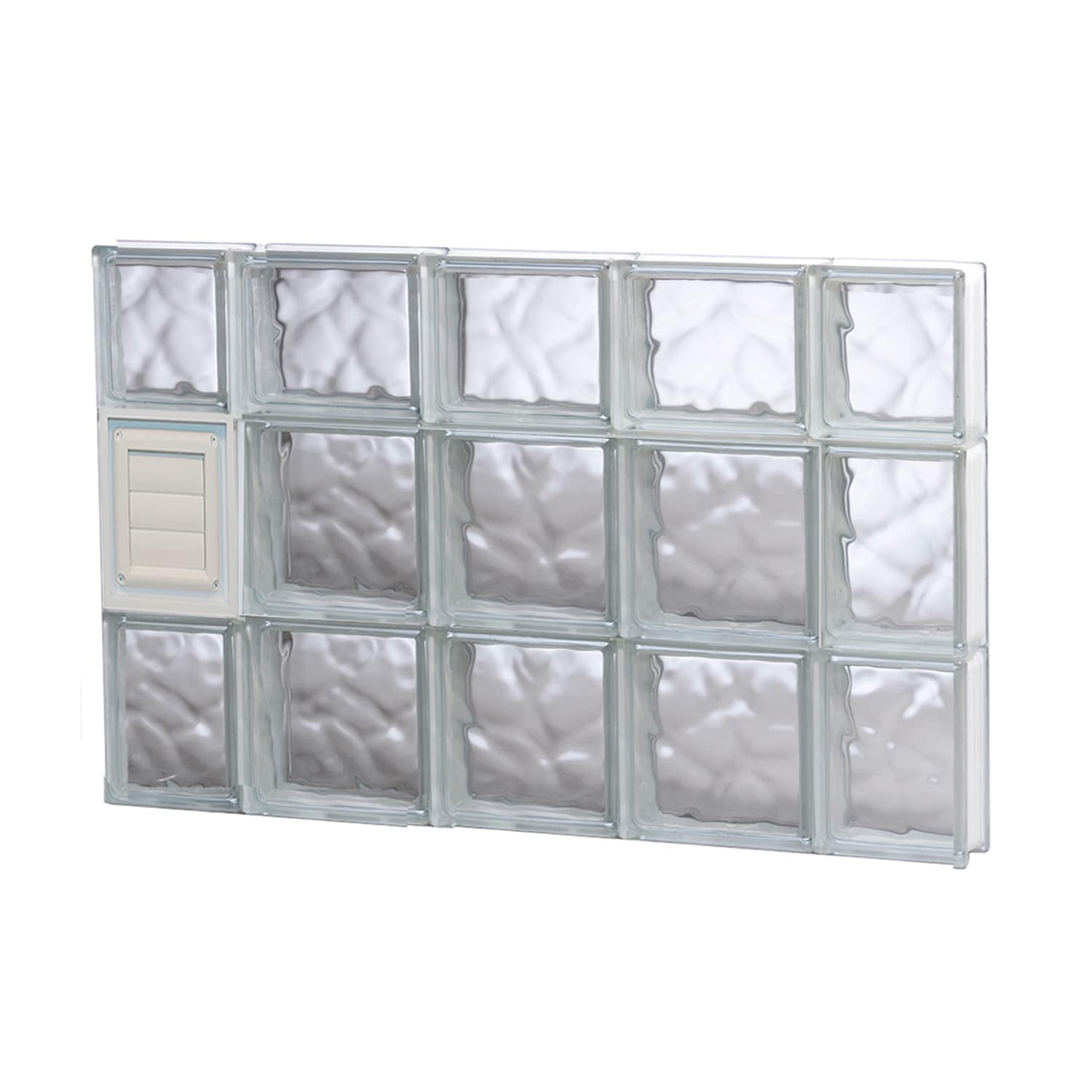 REDI2SET D3622DC Wavy Glass 34-3/4-in x 21-1/4-in Frameless Replacement Dryer vent Glass Block Window