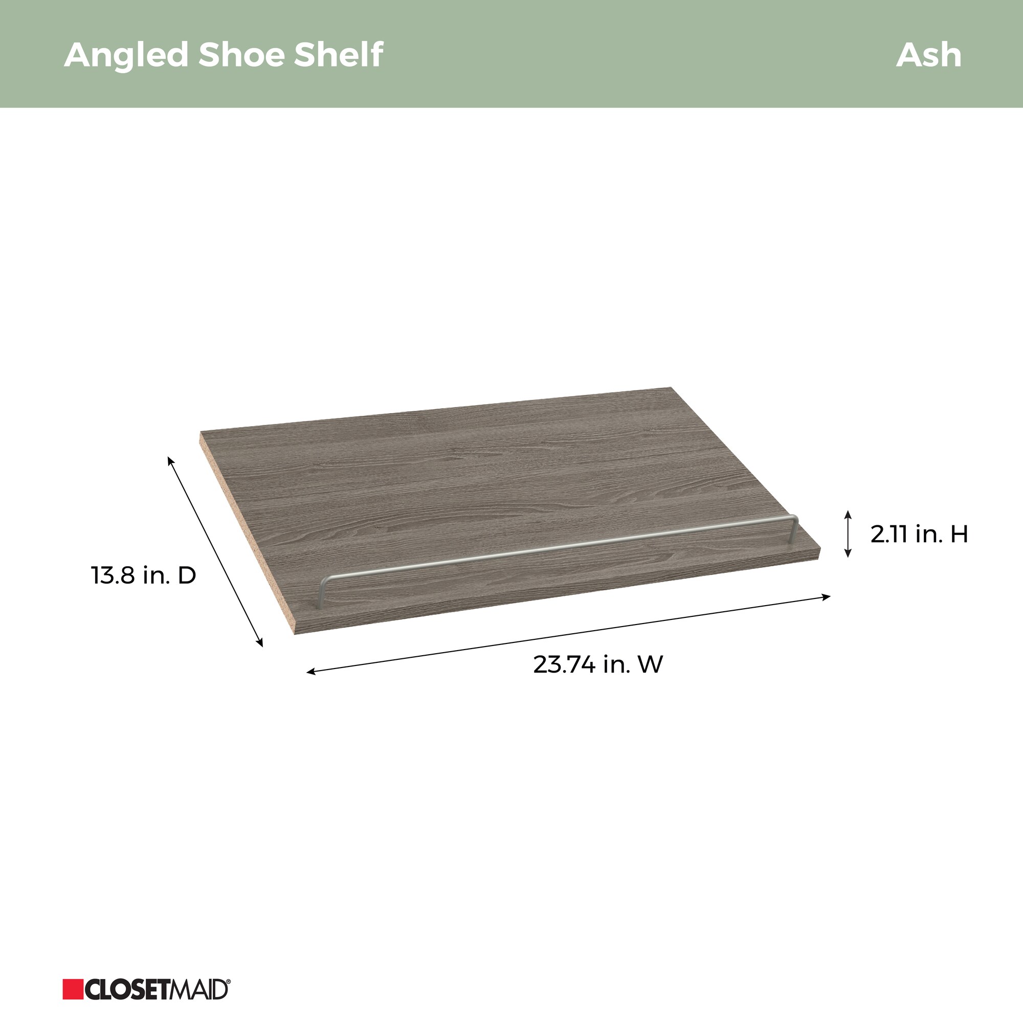 ClosetMaid BrightWood 25-in x 10-in x 13.8-in Ash Shoe Storage in