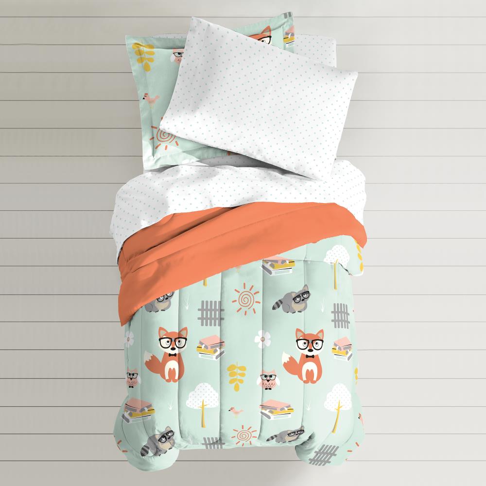 Twin Brown Microfiber Reversible Kids Bed in a Bag Set