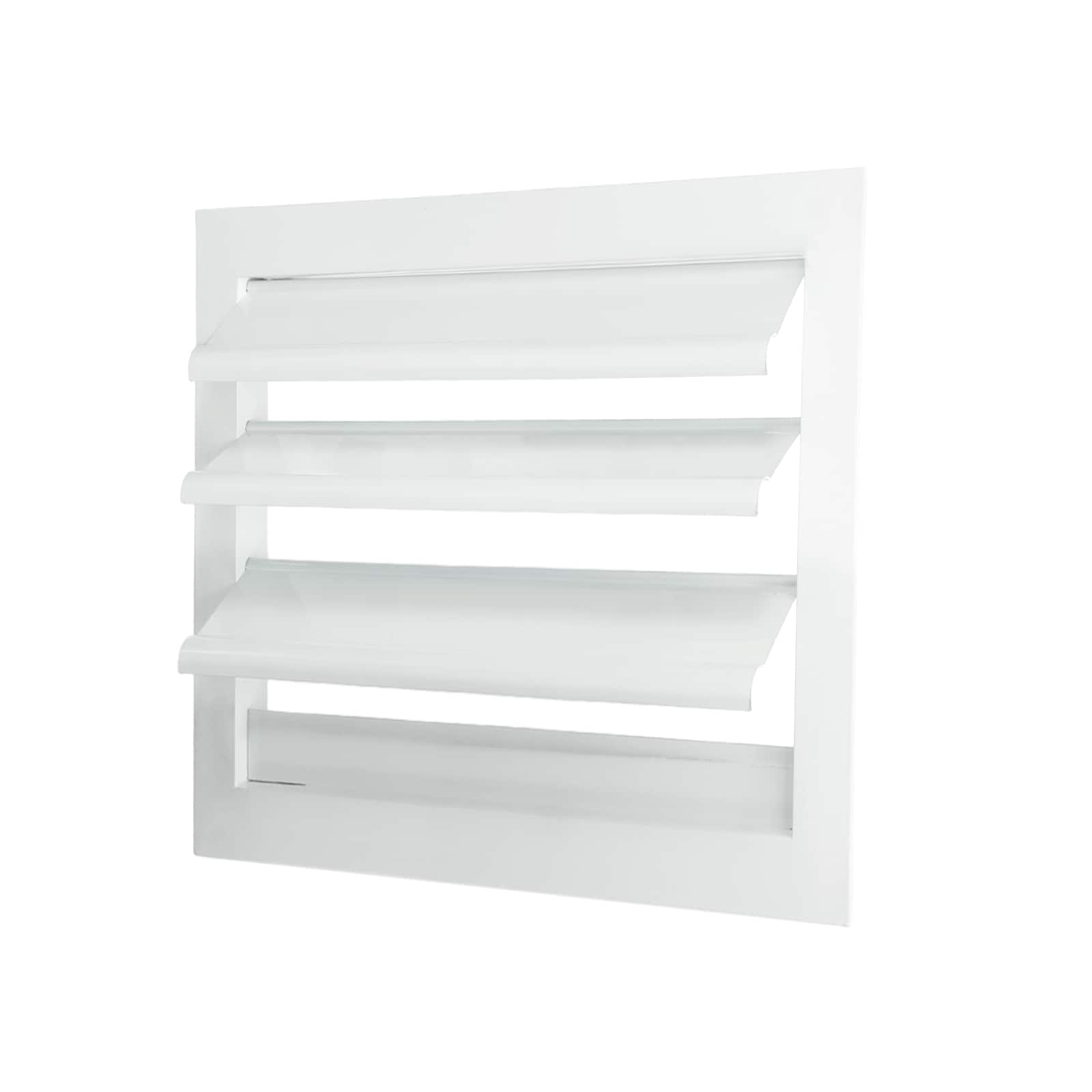 PATIKIL 8x8inch Aluminum Vent Cover Louver Shutter Exhaust Fan Louvered Vent Automatic Gravity Square Grill Self-Closing Vent Cover for Greenhouse Industrial Exhaust HVAC System White