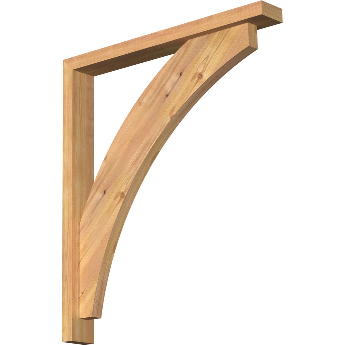 Ekena Millwork 1463930 Thorton Block Smooth Bracket with Offset Brace Western Red Cedar Wood Standard Bracket