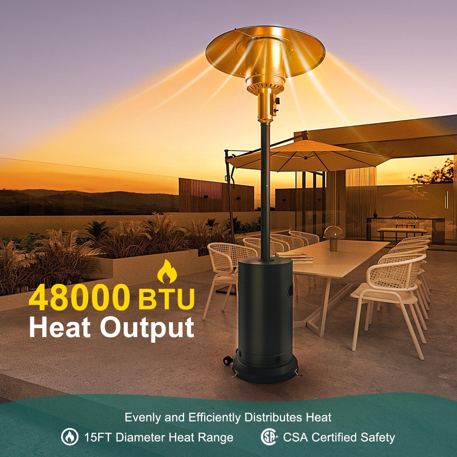 Der Rose LMXPHO-16KY-0910X6UY Outdoor-Gas-Patio-Heaters - View #2