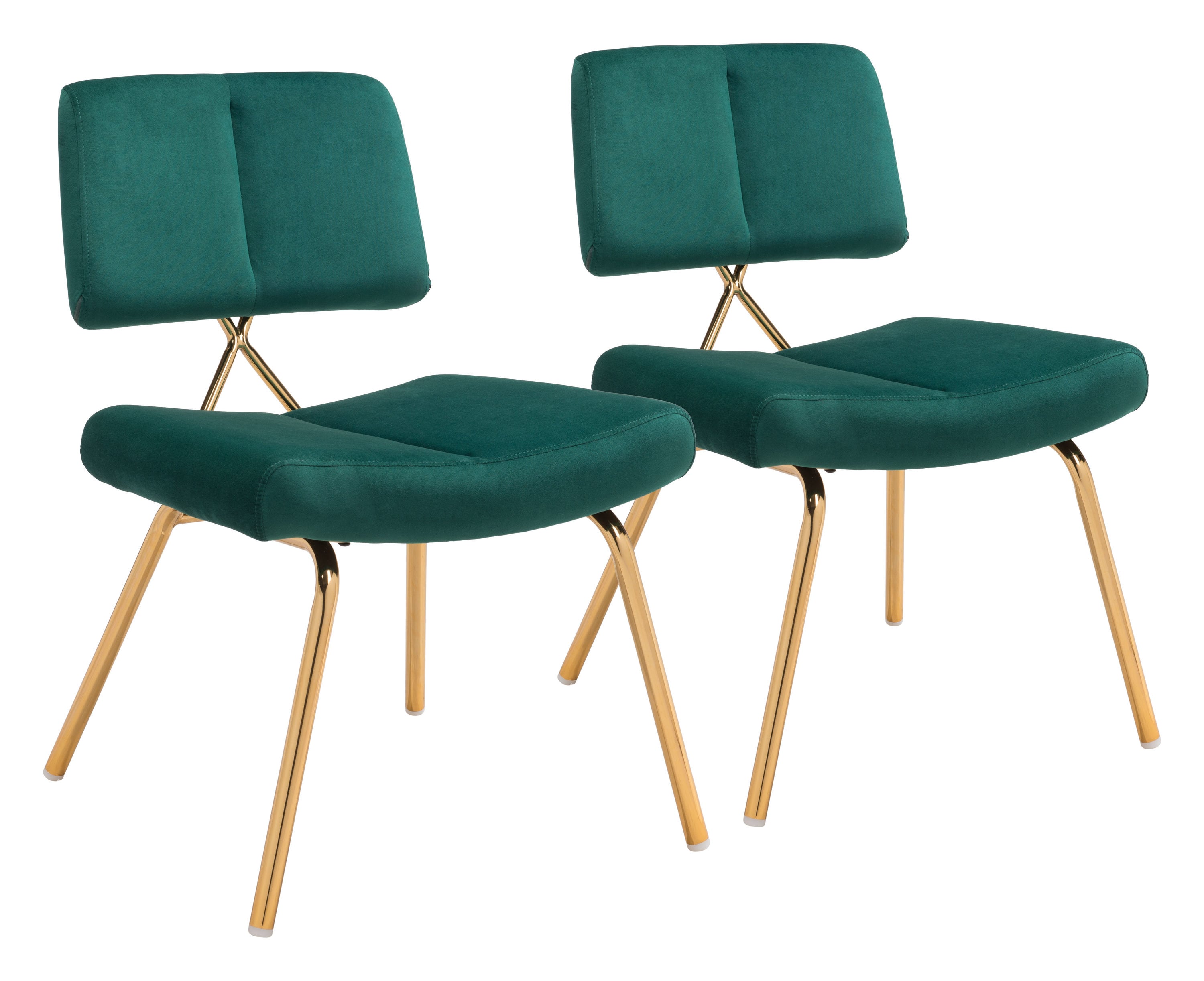 Zuo Modern 101966 Set of 2 Nicole Contemporary/Modern Polyester Upholstered Side Chair (Metal Frame)