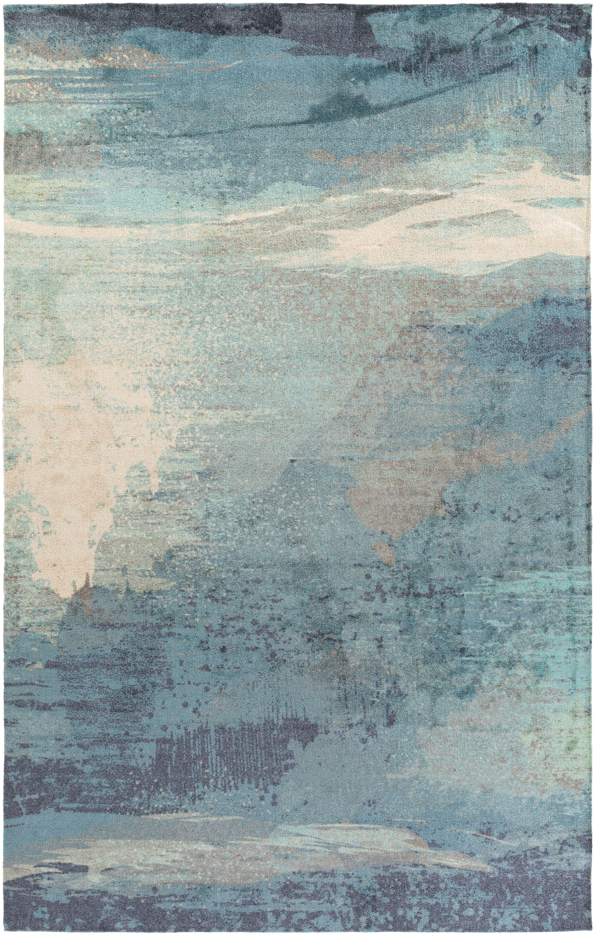 Livabliss FCT8000-576 Felicity 5 x 8 (ft) Woven Polyester Sky Blue Rectangular Indoor Abstract Industrial Line dry only Area rug