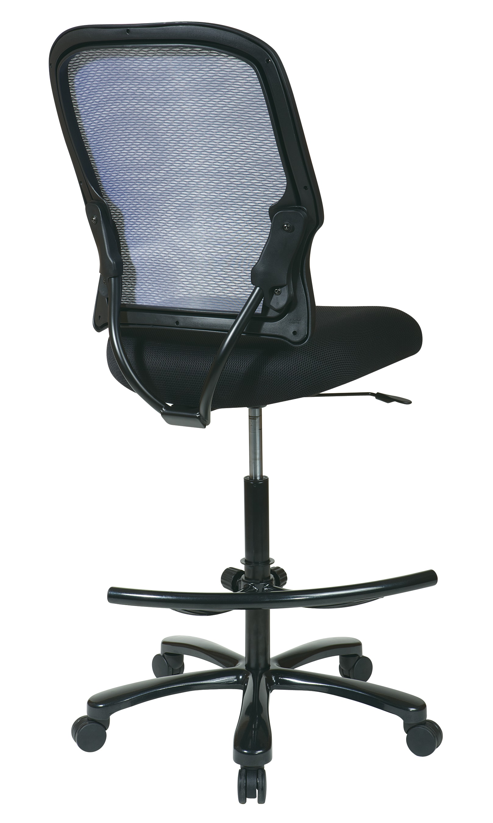 Black Mesh Ergonomic Drafting Swivel Chair with Footrest