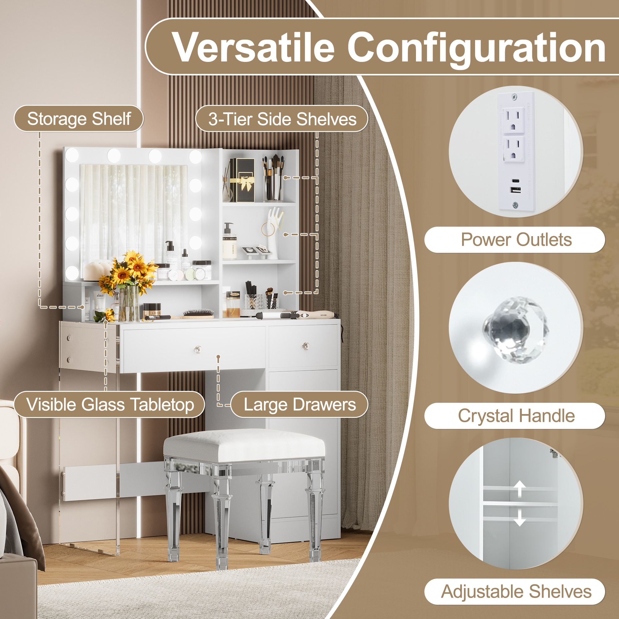 ModernLuxe N704P281506K Bedroom-Vanities - View #3