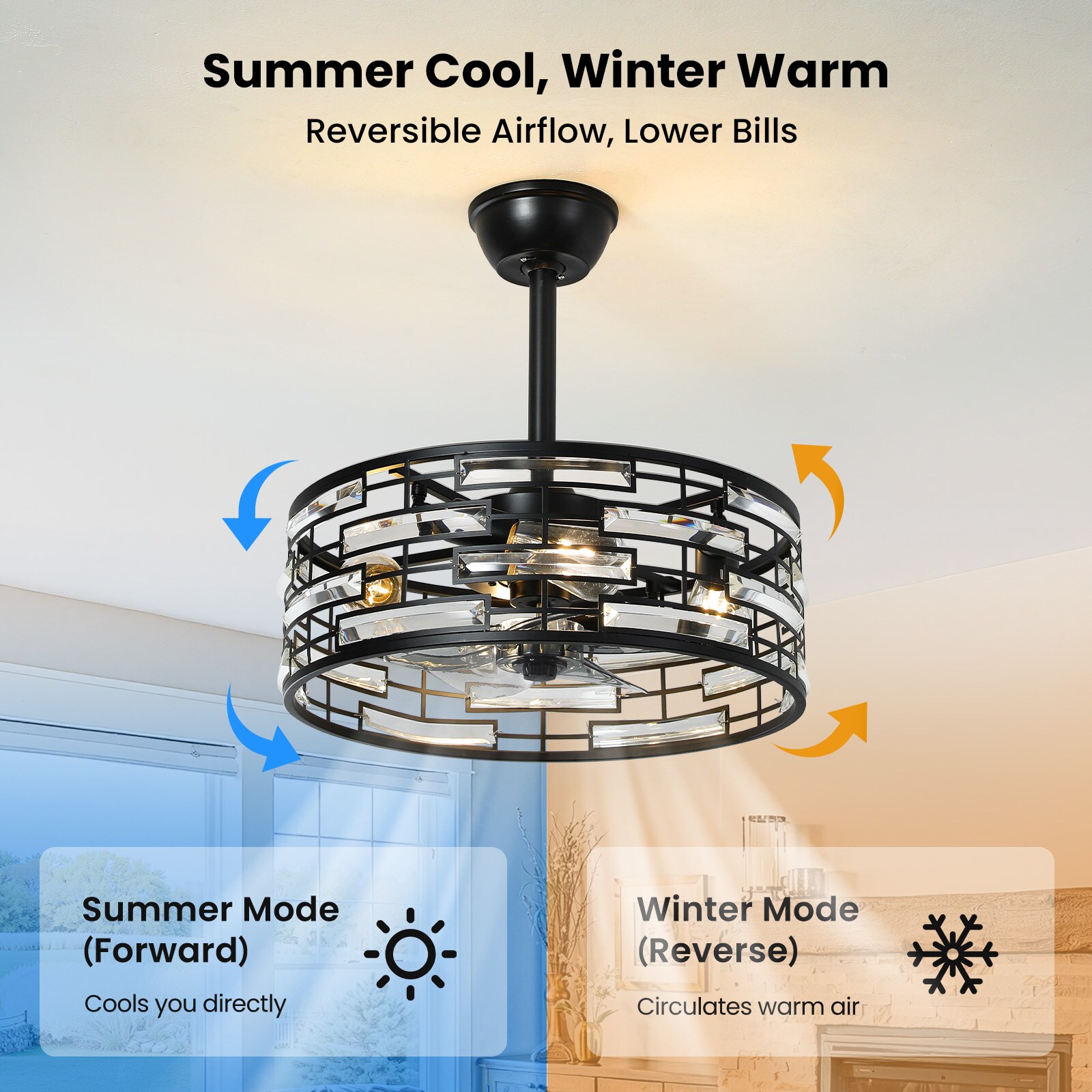 KAISITE 912CF-04BK-CH Ceiling-Fans - View #4