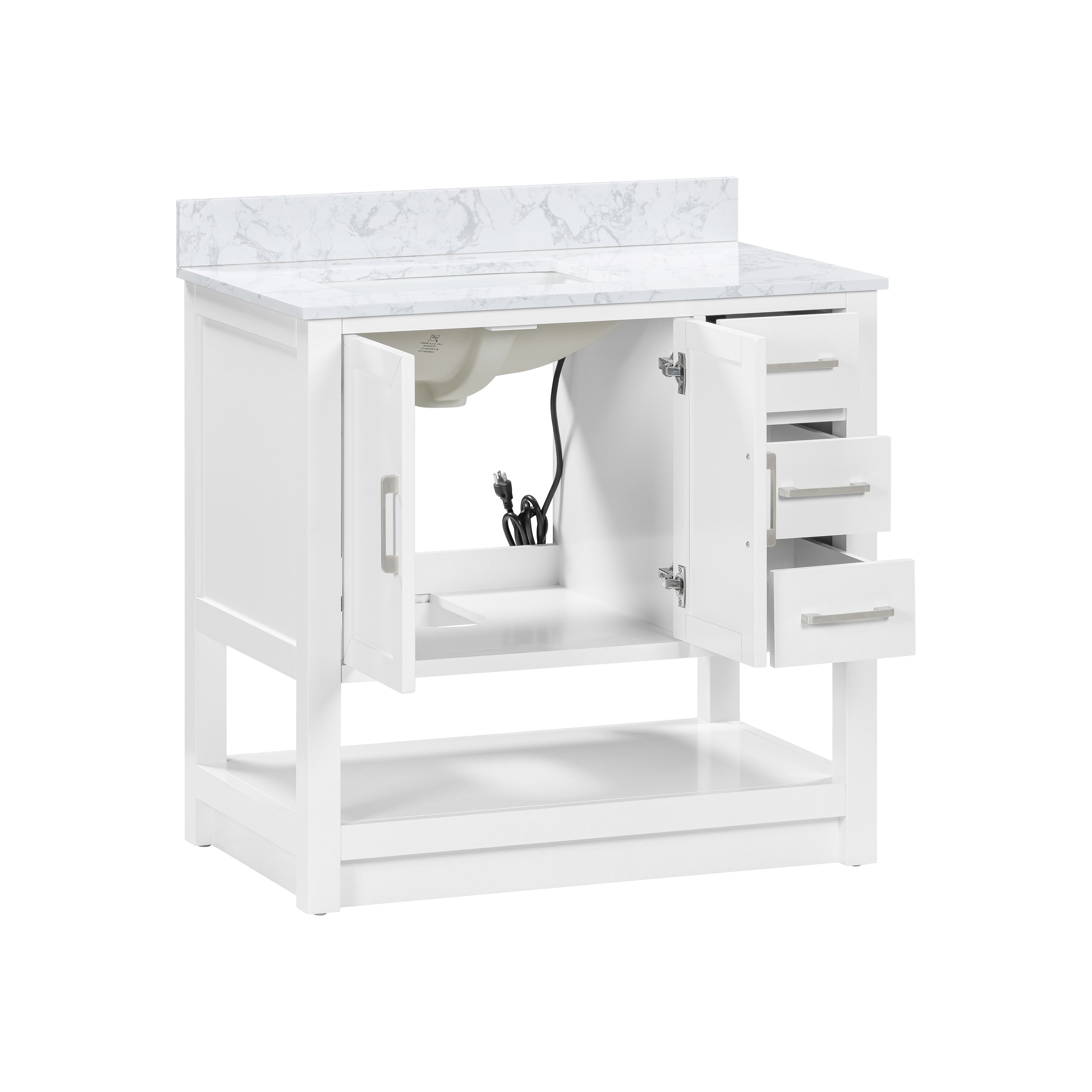 allen + roth L22090-VS36-WT Bath-Vanity-Combo - View #14