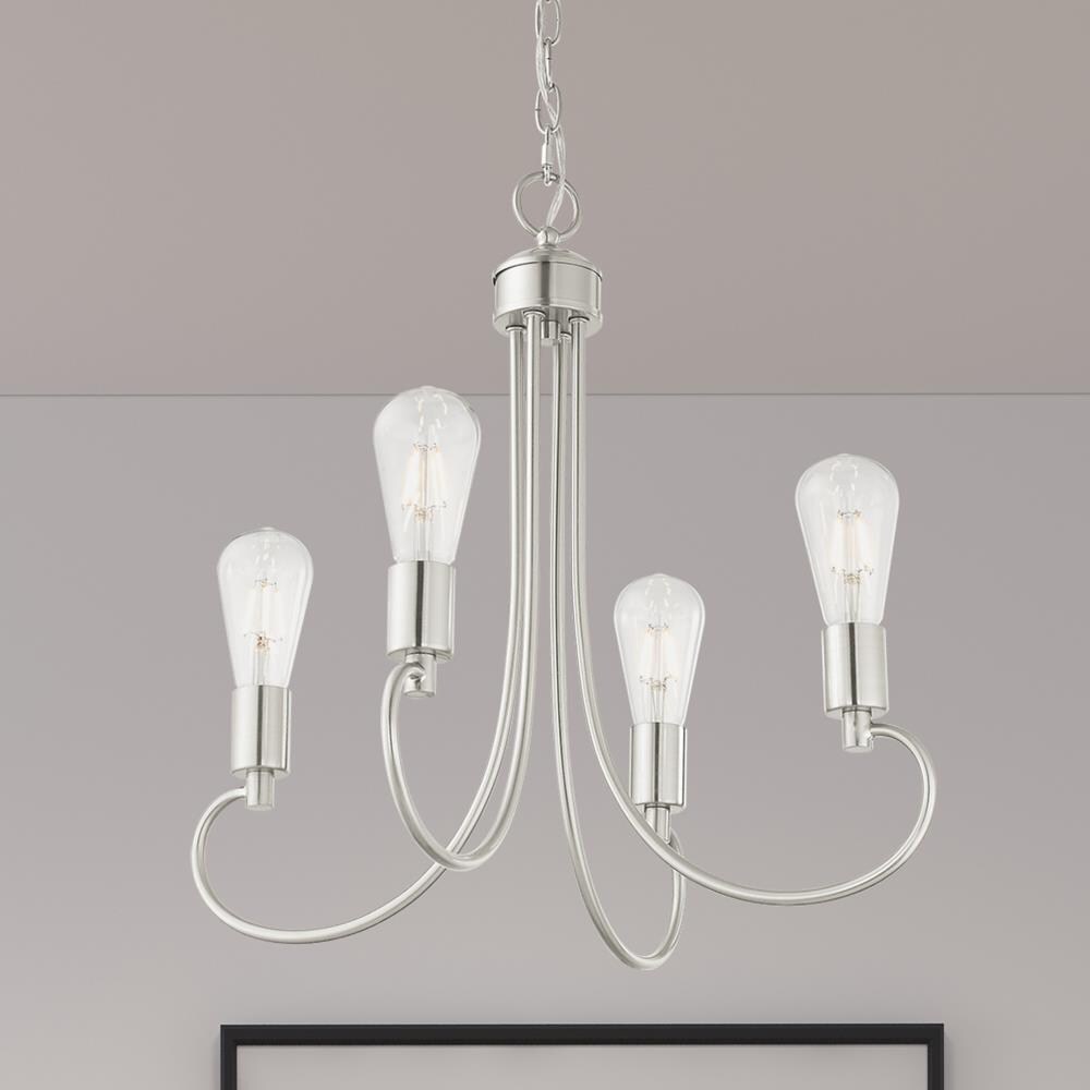 Mini Bari 4-Light Brushed Nickel Crystal Chandelier