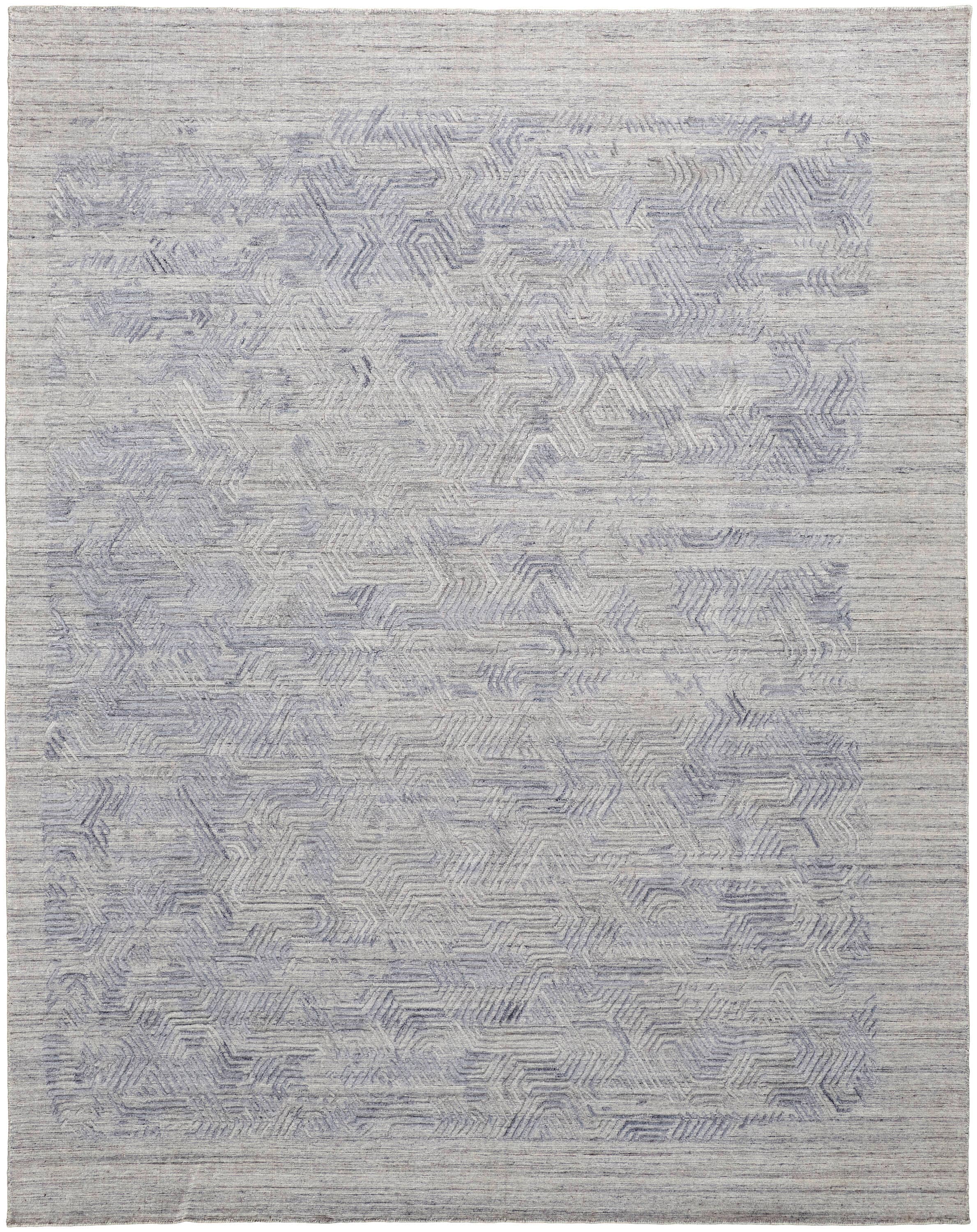 Room Envy ELSR6889BLU000F00 8 x 10 (ft) Loomed Rayon Gray/Blue Rectangular Indoor Abstract Area rug