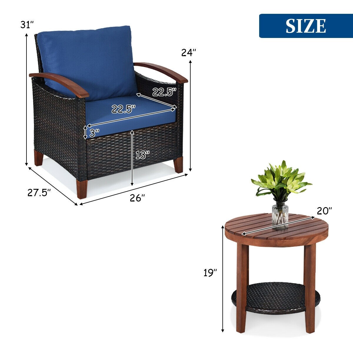 Forclover HYFE-65226LB Patio-Conversation-Sets - View #11