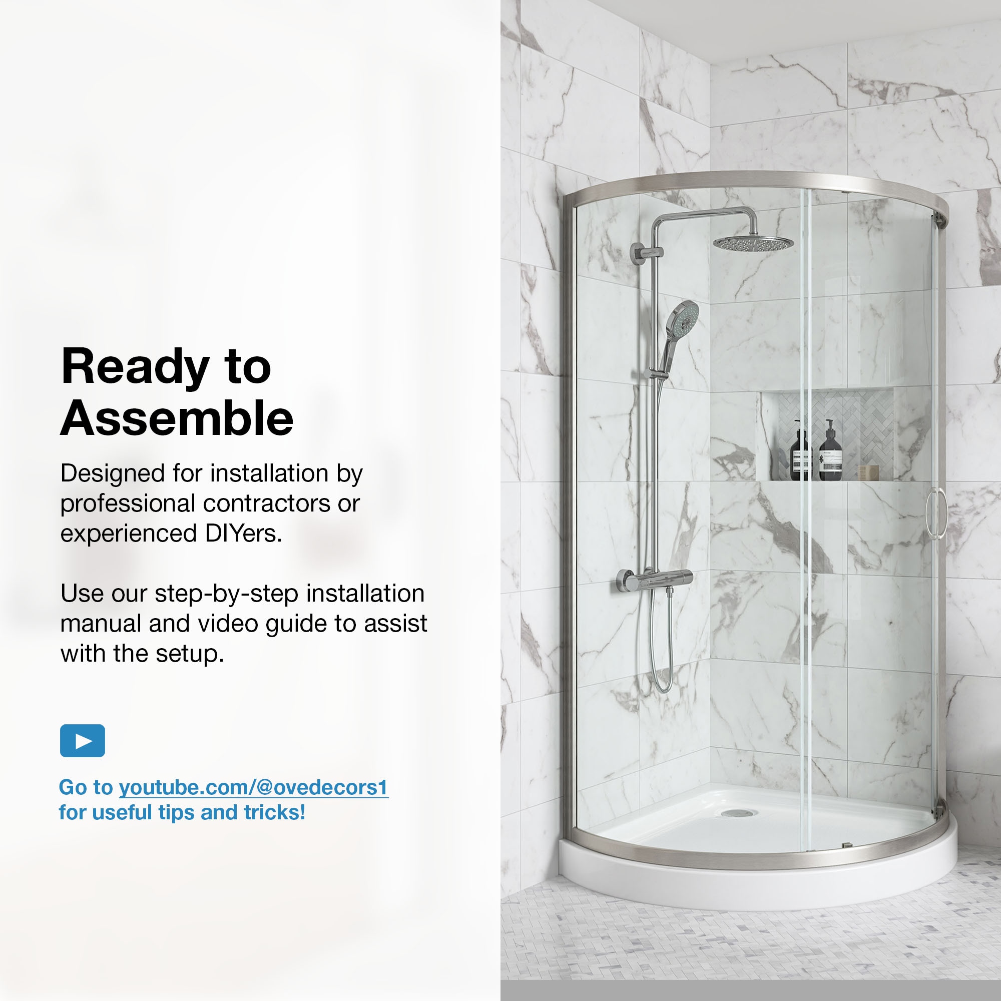 OVE Decors 15SKC-BREE32-SAT Alcove-Shower-Kit - View #4