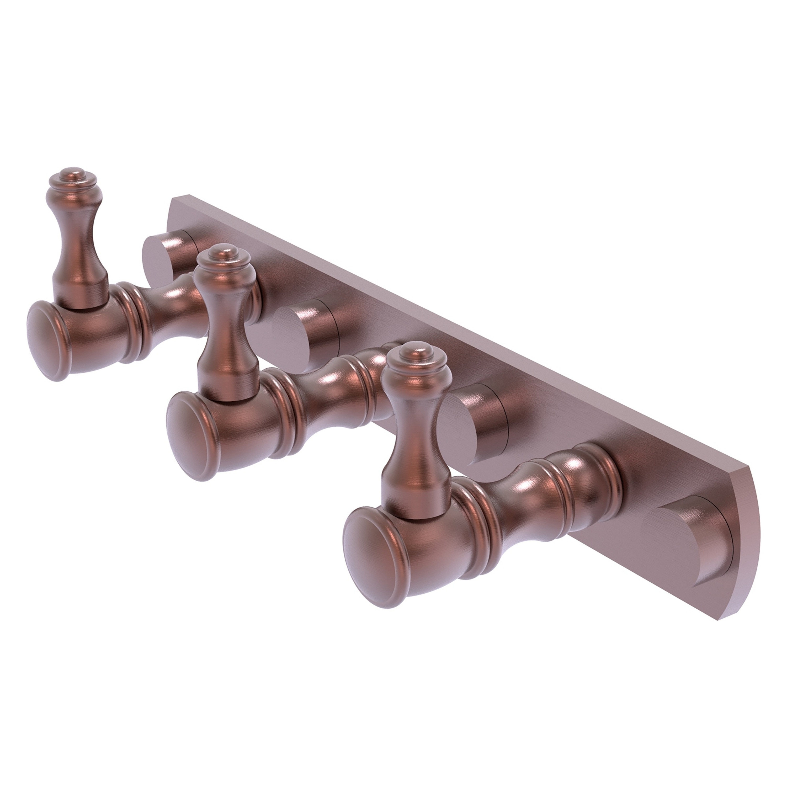 Allied Brass CL-20-3-CA Carolina Antique Copper Triple -Hook Wall mount Towel Hook