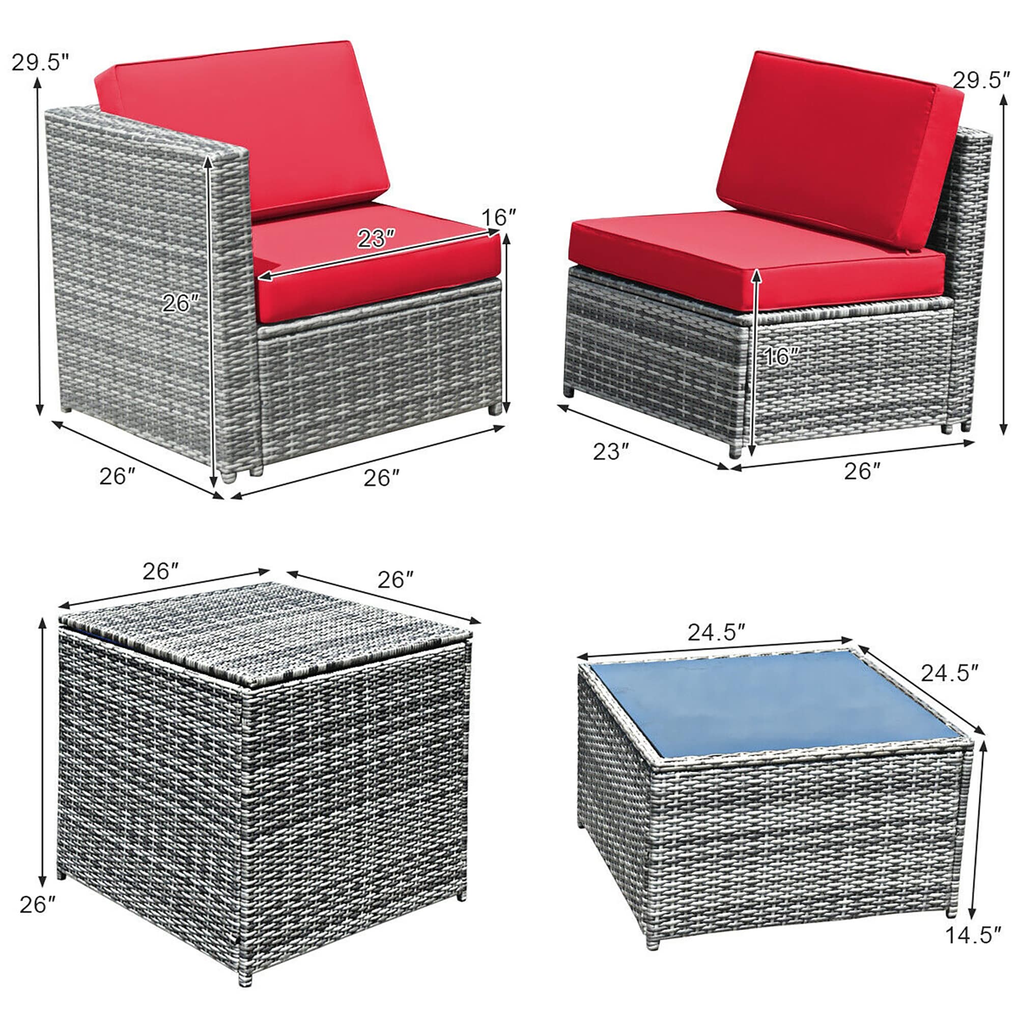 CASAINC CN-WFQ004-GRD Patio-Conversation-Sets - View #9