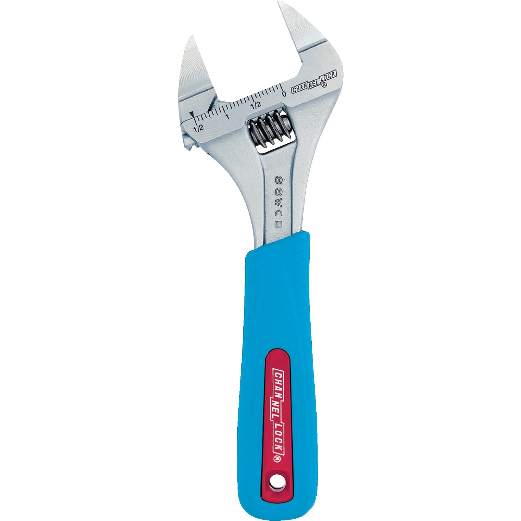 CHANNELLOCK  8 in Xtra Slim Adjustable Wrench Wide Jaw Code Blue