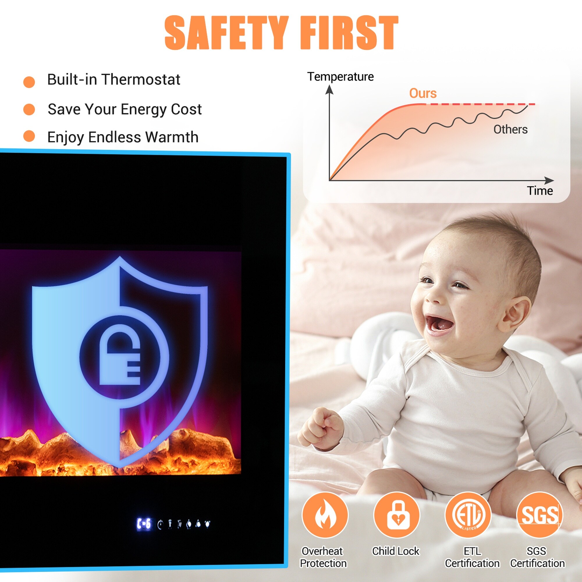 Dimakai DK-FP10131USDK Electric-Fireplaces - View #6