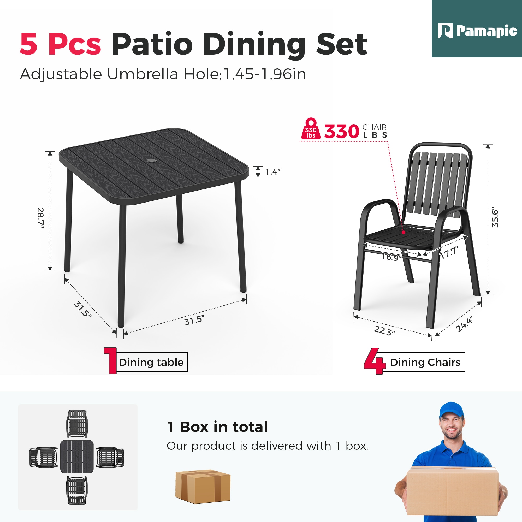 PamaPic TB-SLCZ-5JT-H-WL1 Patio-Dining-Sets - View #6