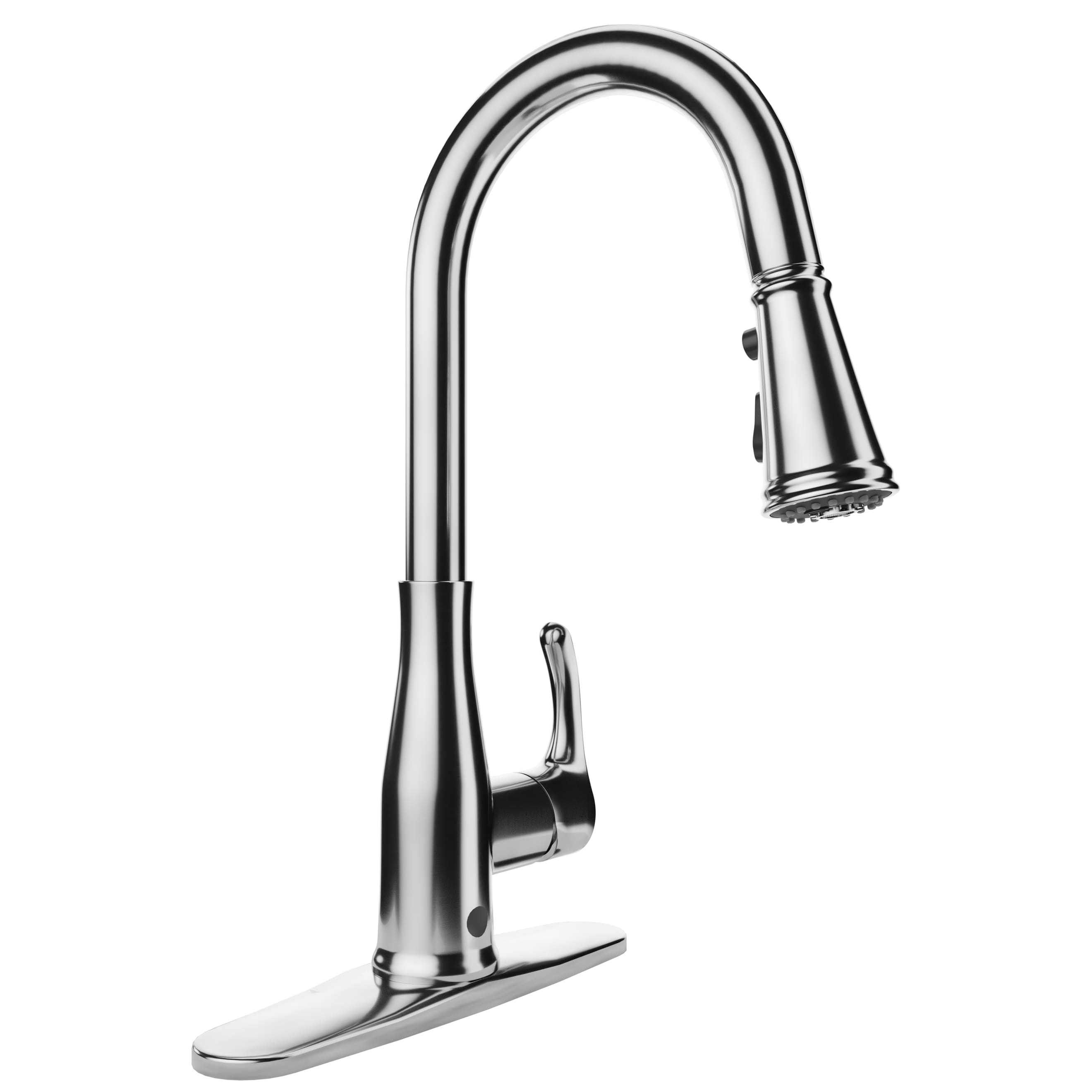 ANZZI KF-AZ301SS Stainless Steel 3-handle Deck-mount Pull-down Kitchen Faucet with Sprayer (Includes Deck Plate)