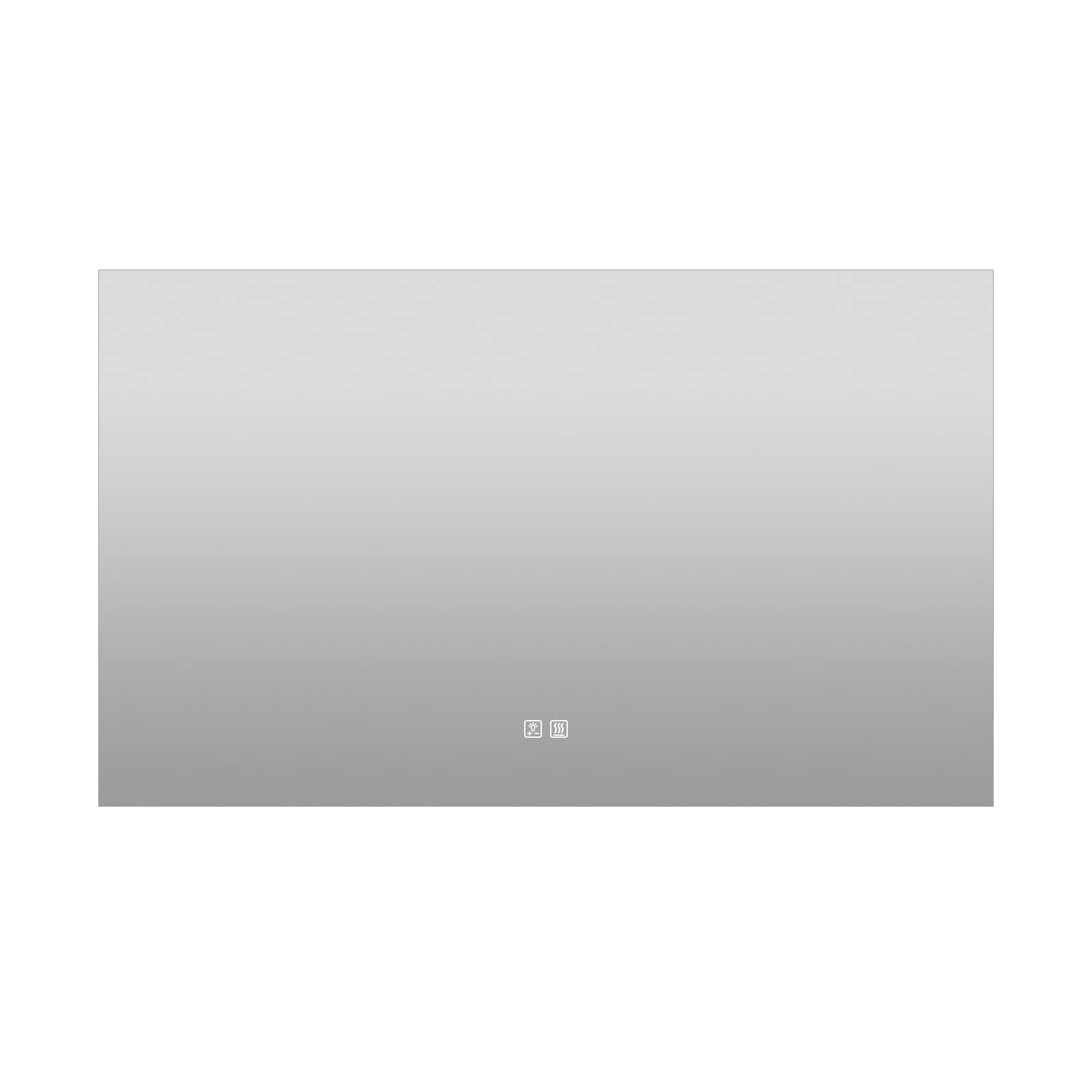 FurniFusion MA046036TD-OL 60-in x 36-in Polished Frameless Rectangle Dimmable LED Lighted Fog Free Bathroom Vanity Mirror ( Silver )