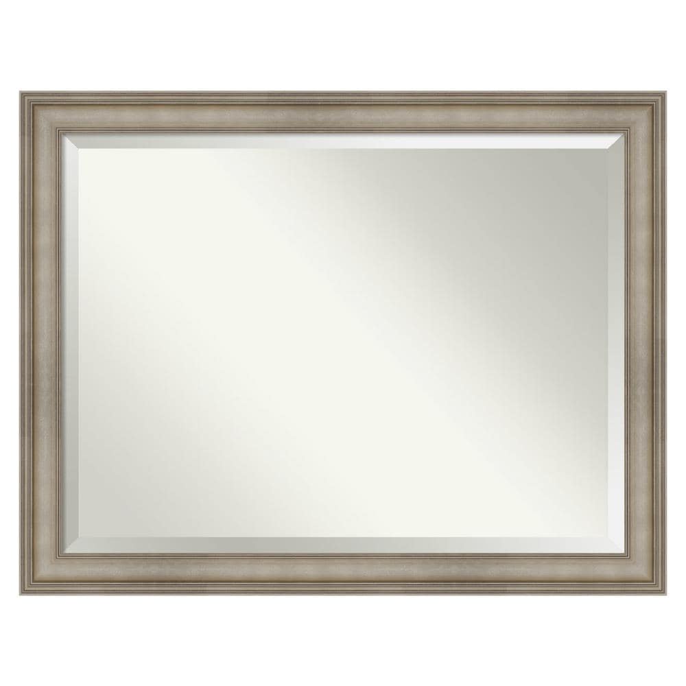 Mezzanine Silver and Bronze Wood Framed Bathroom Vanity Mirror