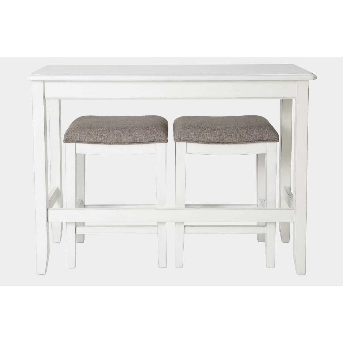 HomeRoots 4000379939 Distressed White Tall Wood Backless Bar Stool