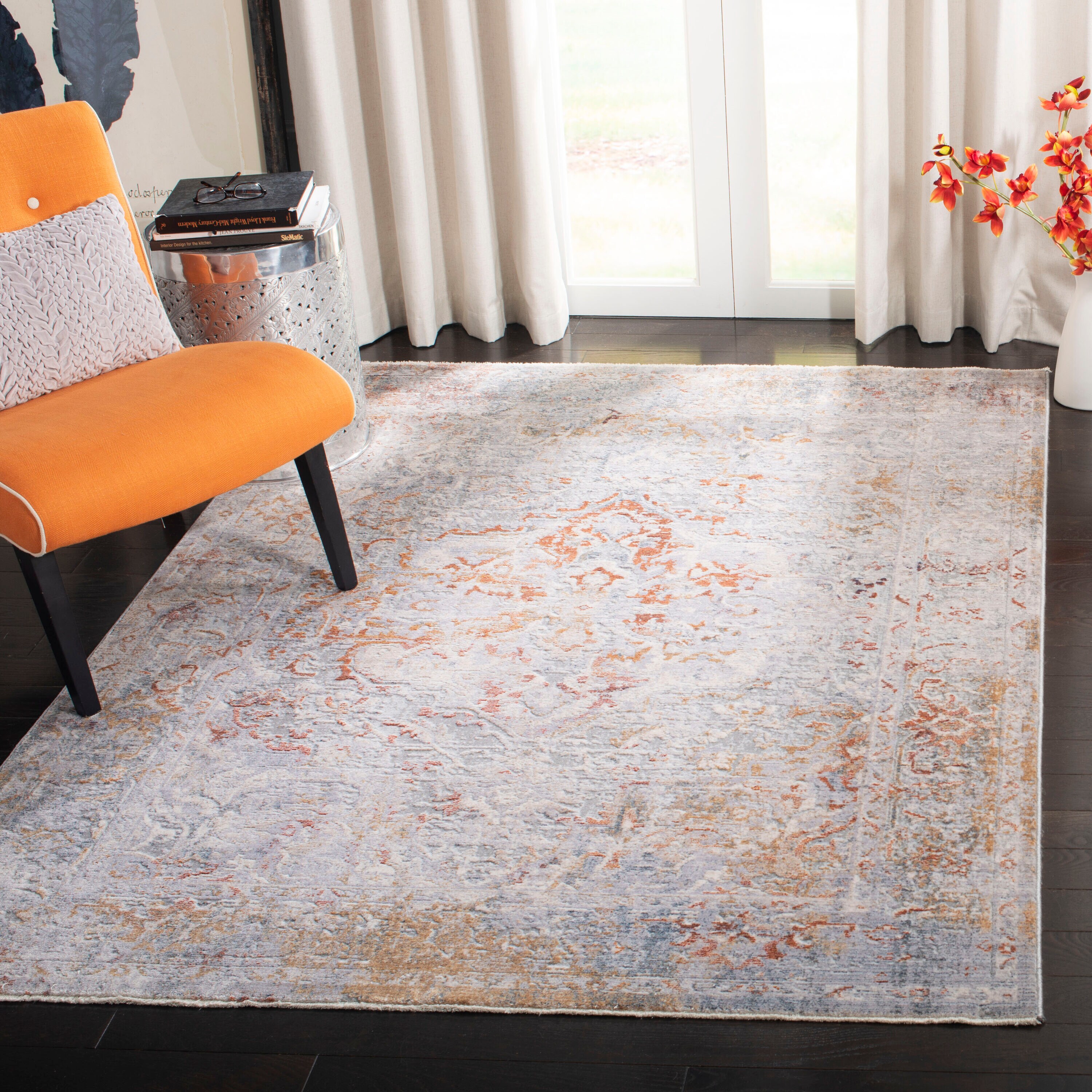 Safavieh Winston 349F Grey Silver 4 x 6 Rectangular Area rug in the ...