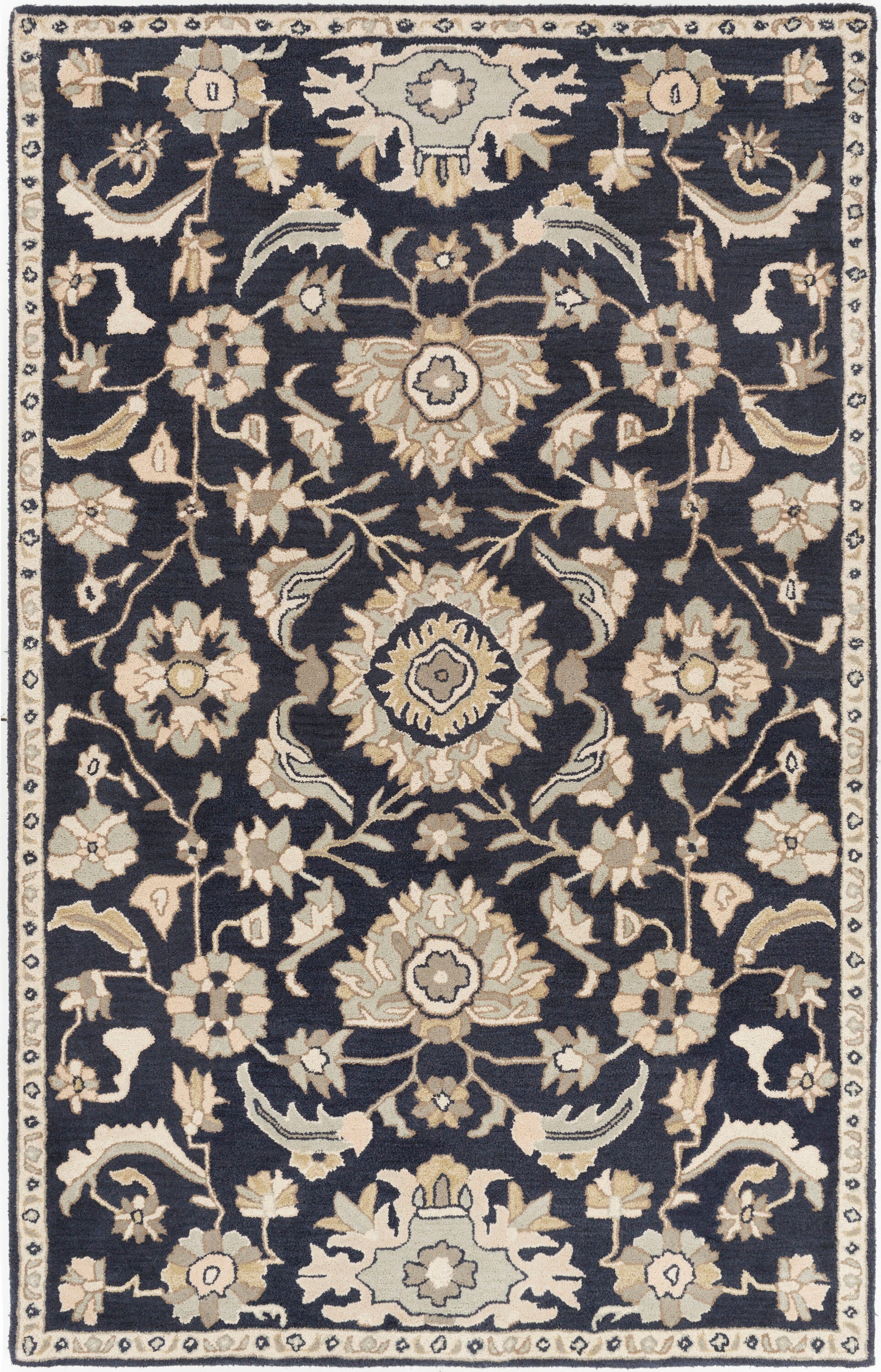 Surya CAE1164-7696 Caesar 8 X 10 (ft) Wool Black Indoor Medallion Oriental Area Rug