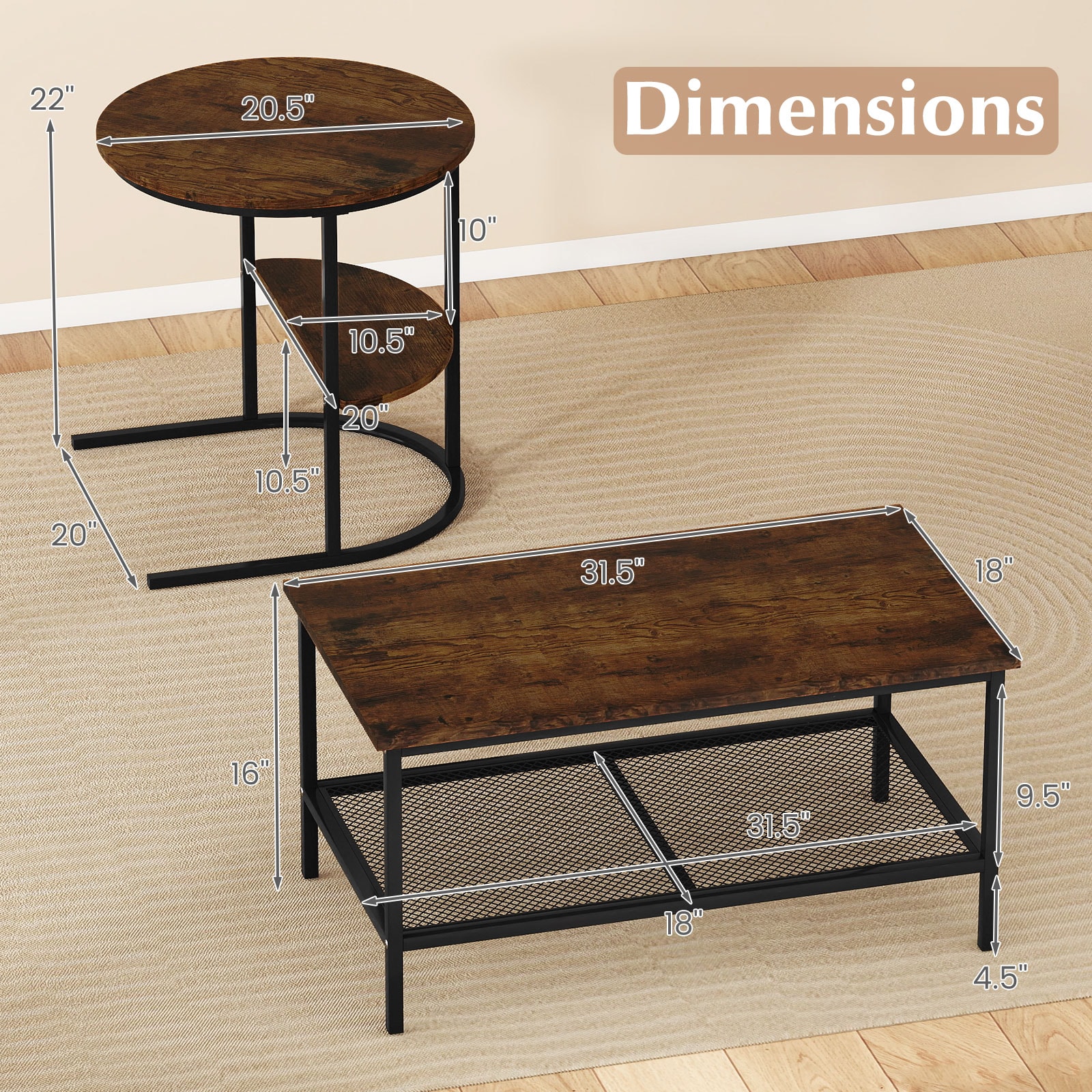 SUGIFT ZMLW014SUGHY2036 Accent-Table-Sets - View #3