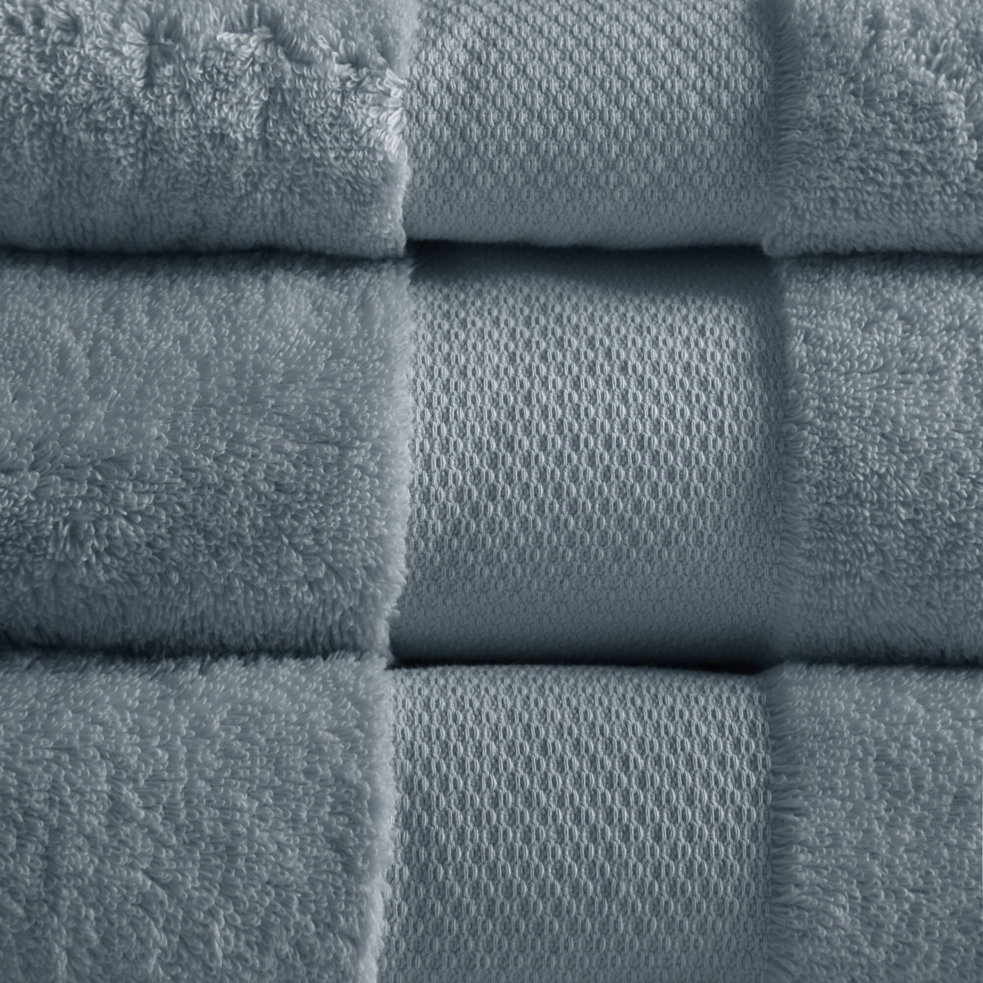 Blue Turkish Cotton 6 Piece Luxury Bath Towel Set