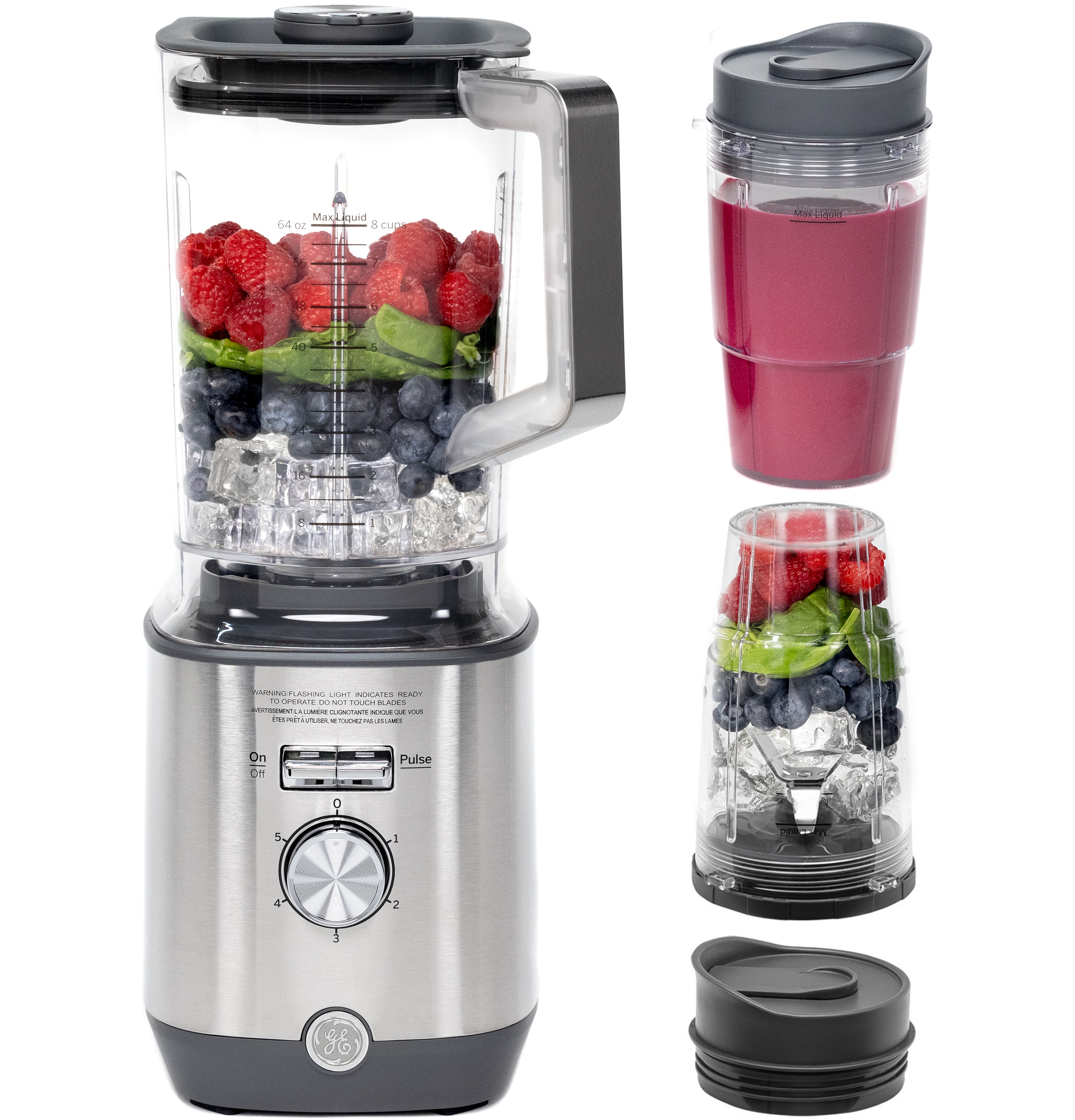 GE 64-oz. 5-Speed Stainless Steel Blender with Personal Blender Cups  G8BCAASSPSS - The Home Depot